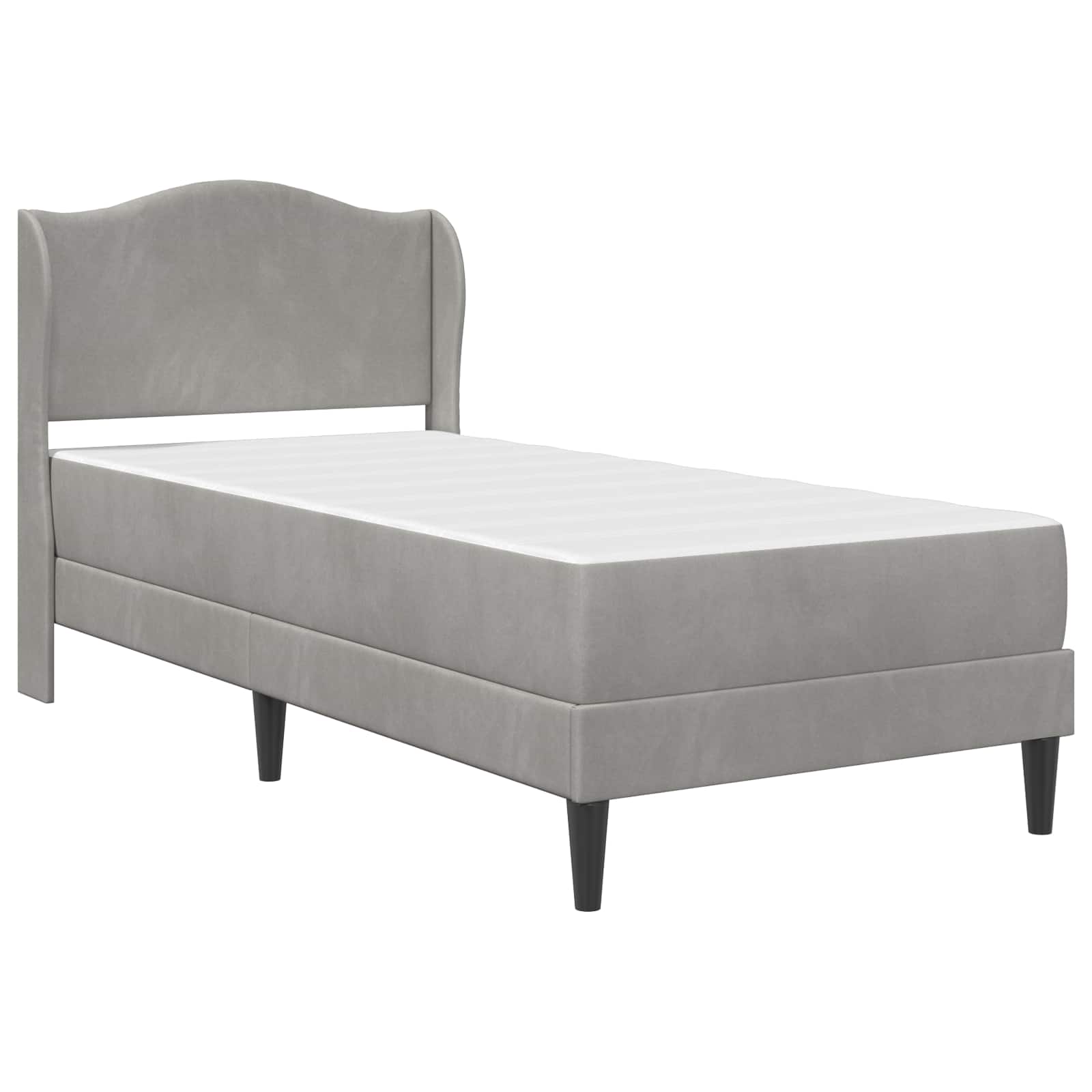 Cadre de lit avec tête de lit Gris clair 90 x 190 cm Velours - XIOS
