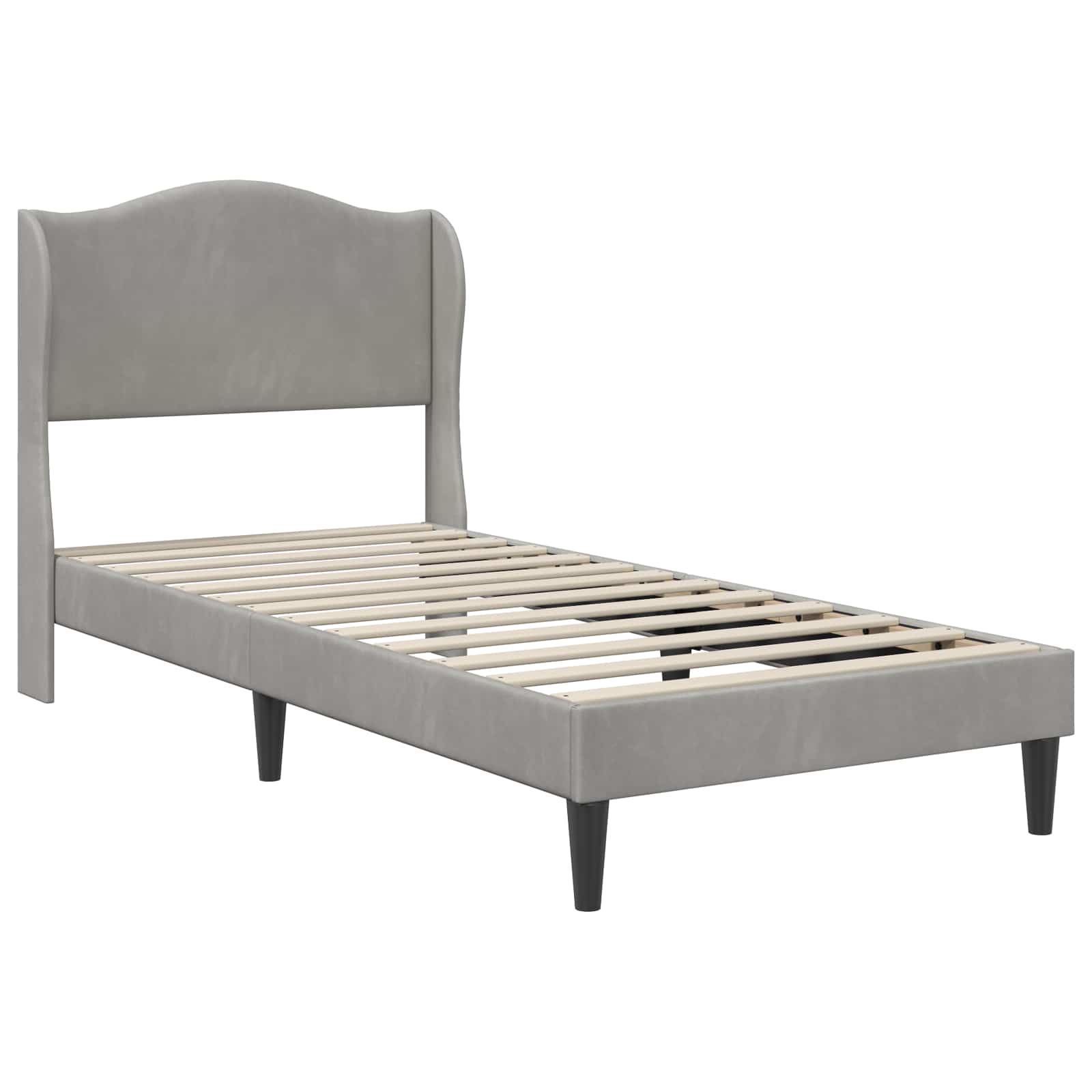 Cadre de lit avec tête de lit Gris clair 90 x 190 cm Velours - XIOS
