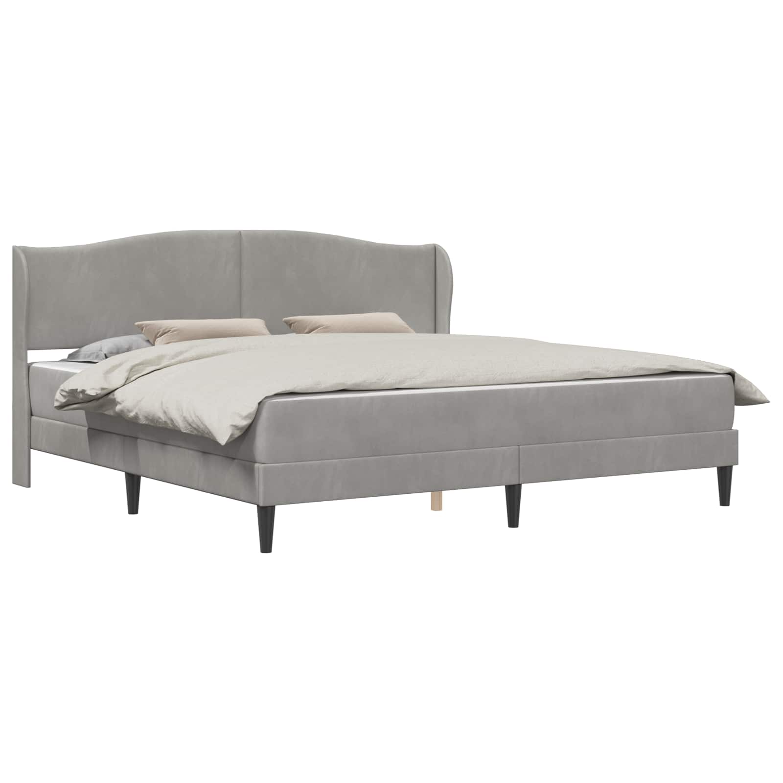 Cadre de lit avec tête de lit Gris clair 180 x 200 cm Velours - XIOS