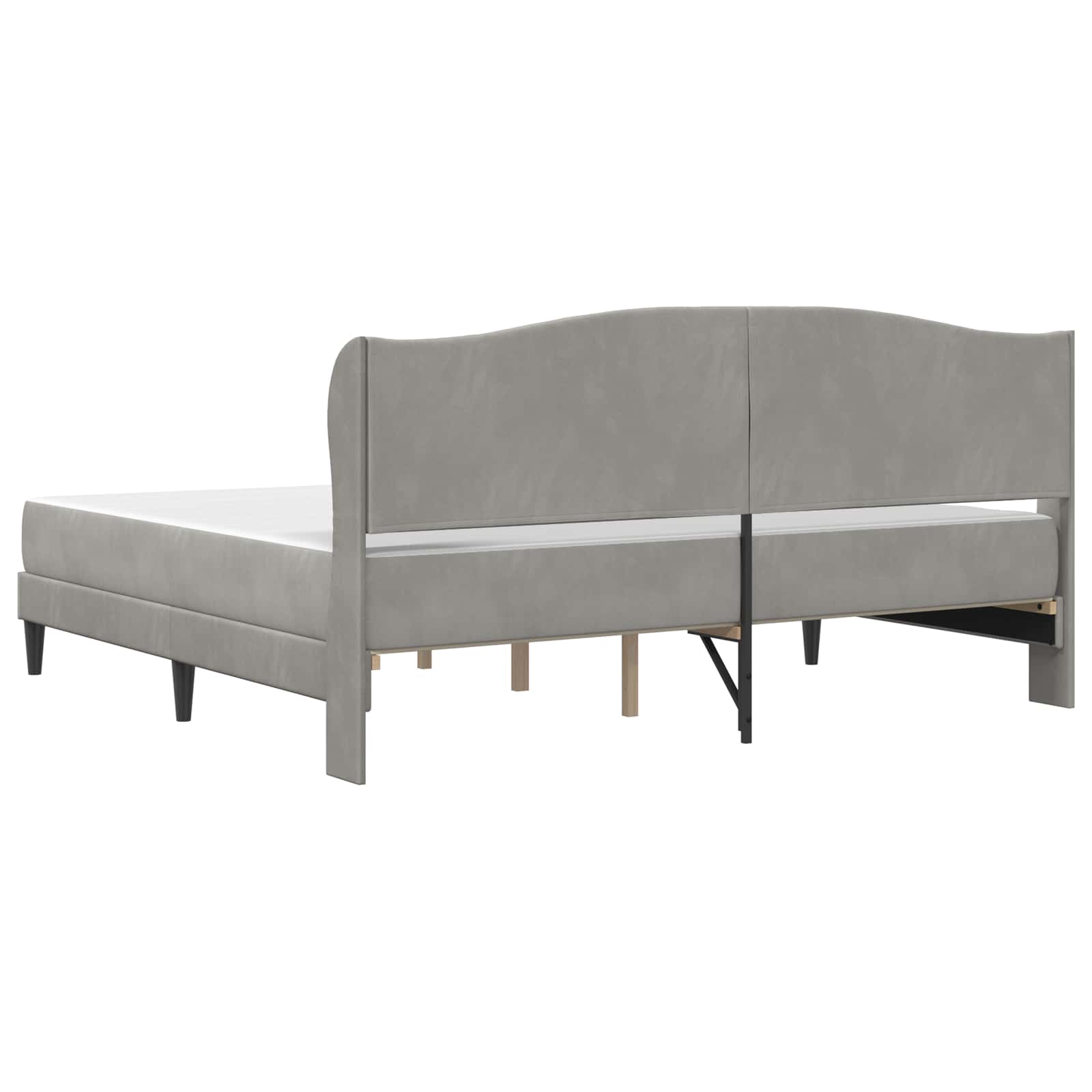 Cadre de lit avec tête de lit Gris clair 180 x 200 cm Velours - XIOS