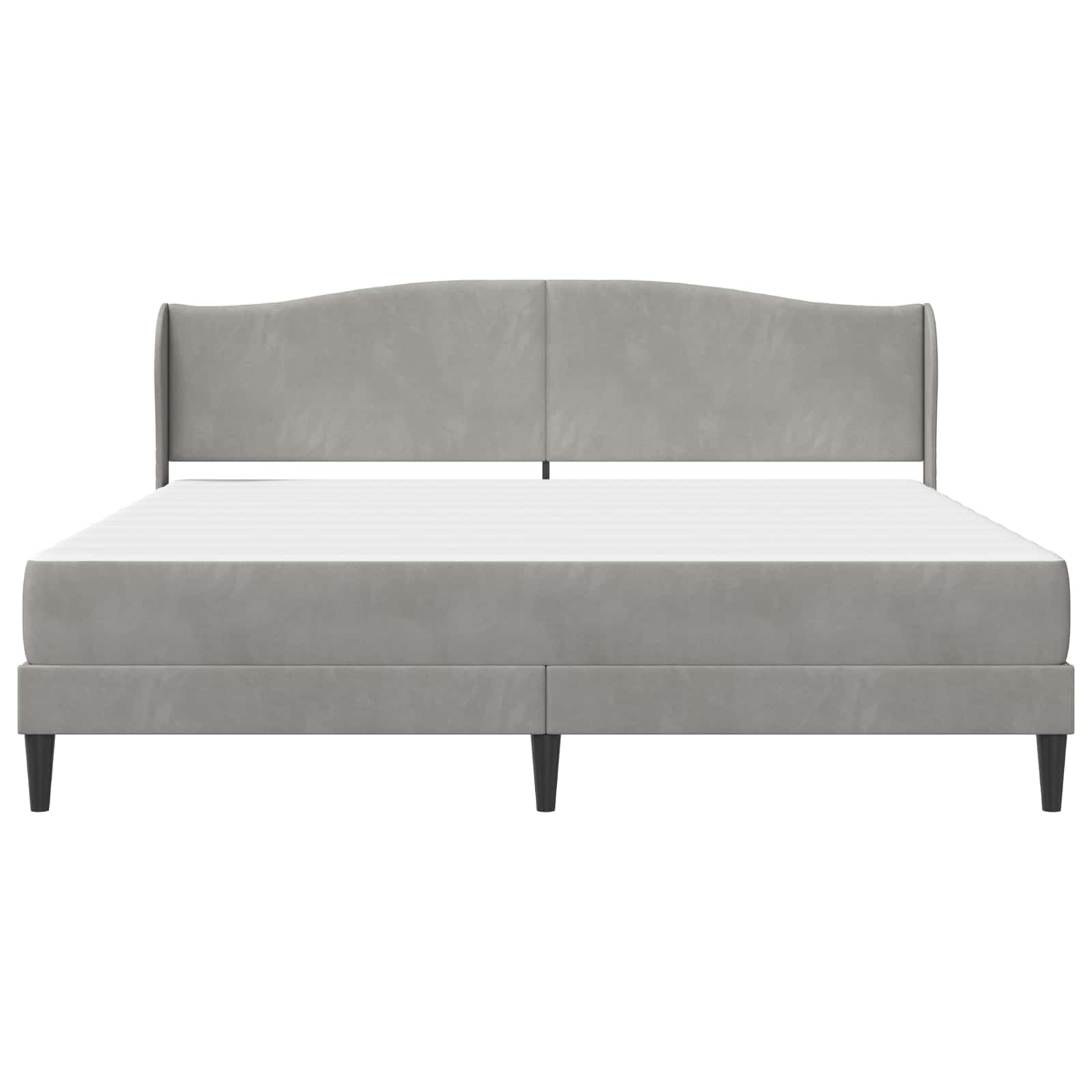 Cadre de lit avec tête de lit Gris clair 180 x 200 cm Velours - XIOS