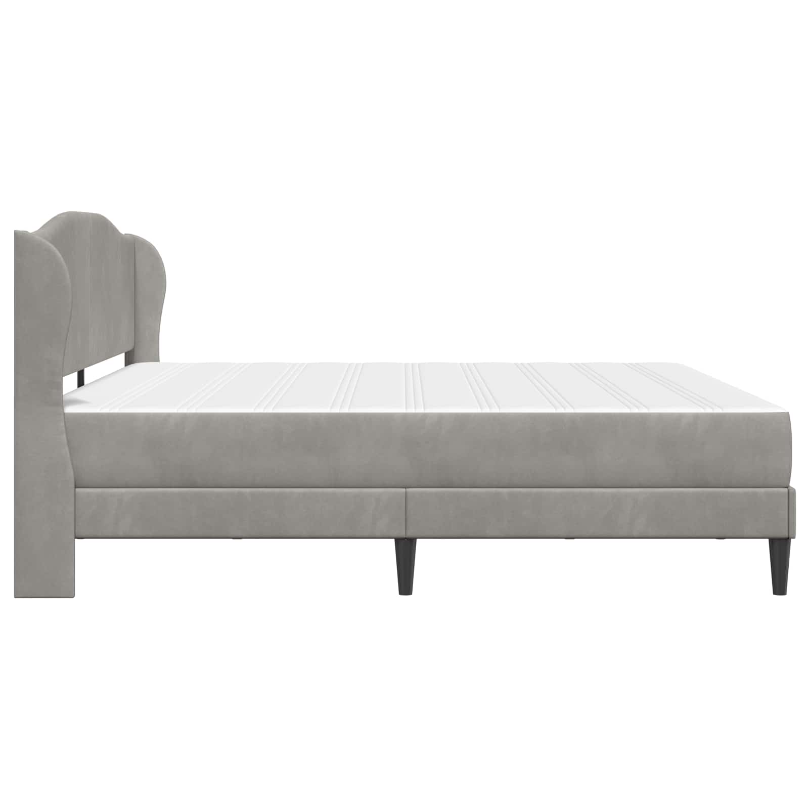Cadre de lit avec tête de lit Gris clair 180 x 200 cm Velours - XIOS