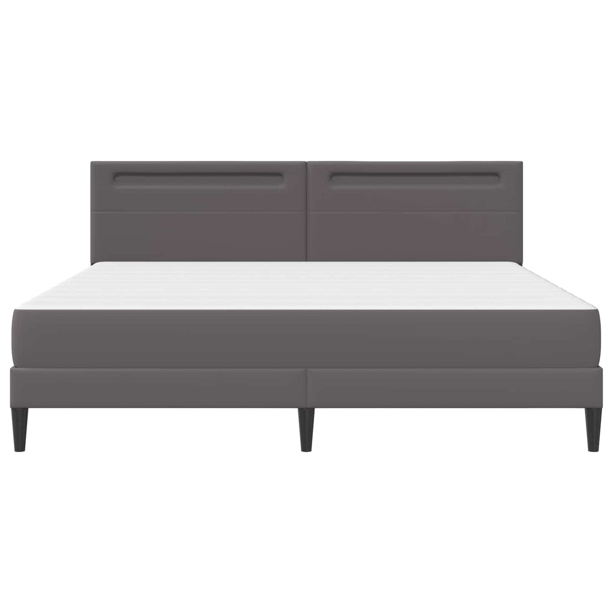 Cadre de lit avec matelas Gris 180 x 200 cm Simili cuir