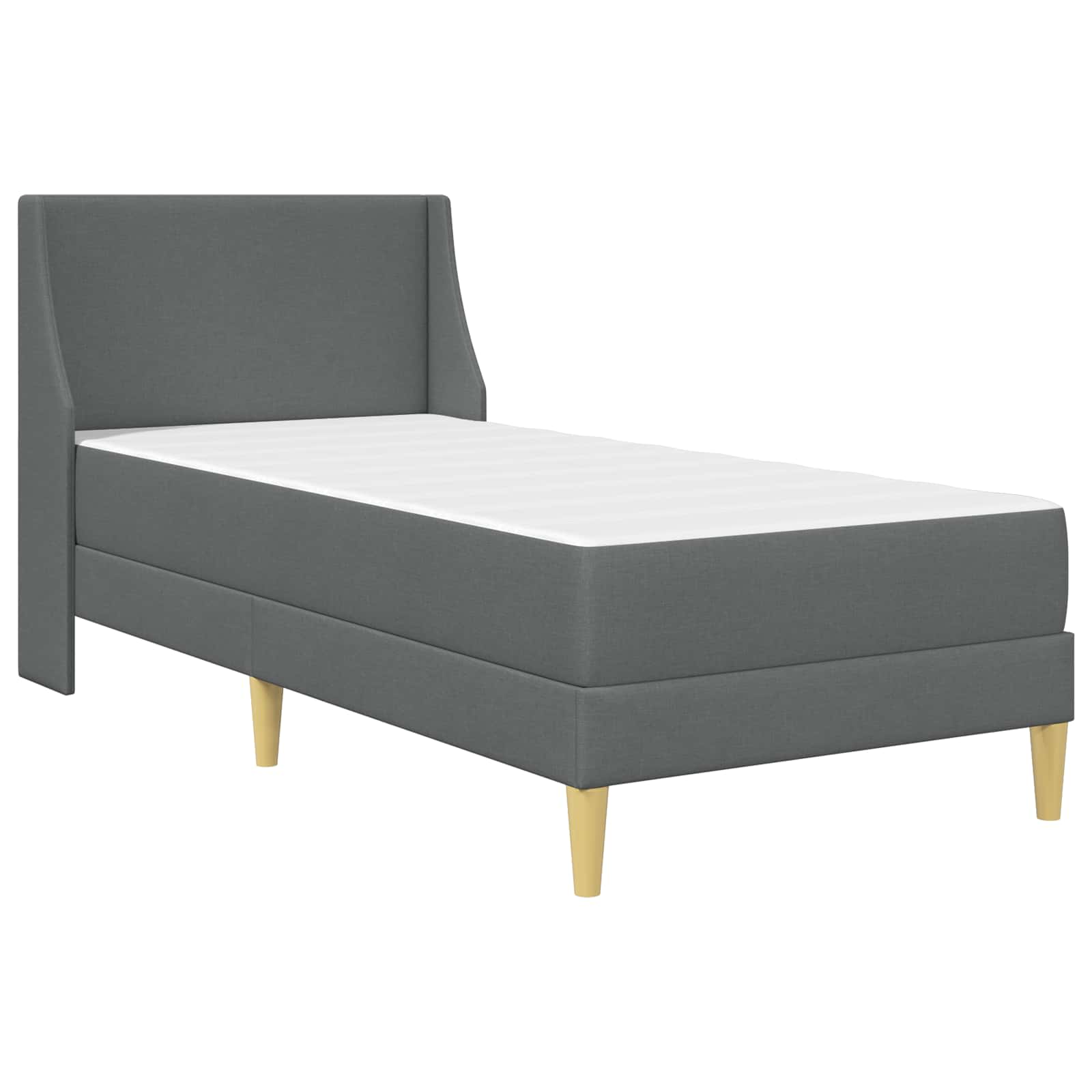 Cadre de lit avec matelas Gris foncé 90 x 200 cm tissu - XIOS