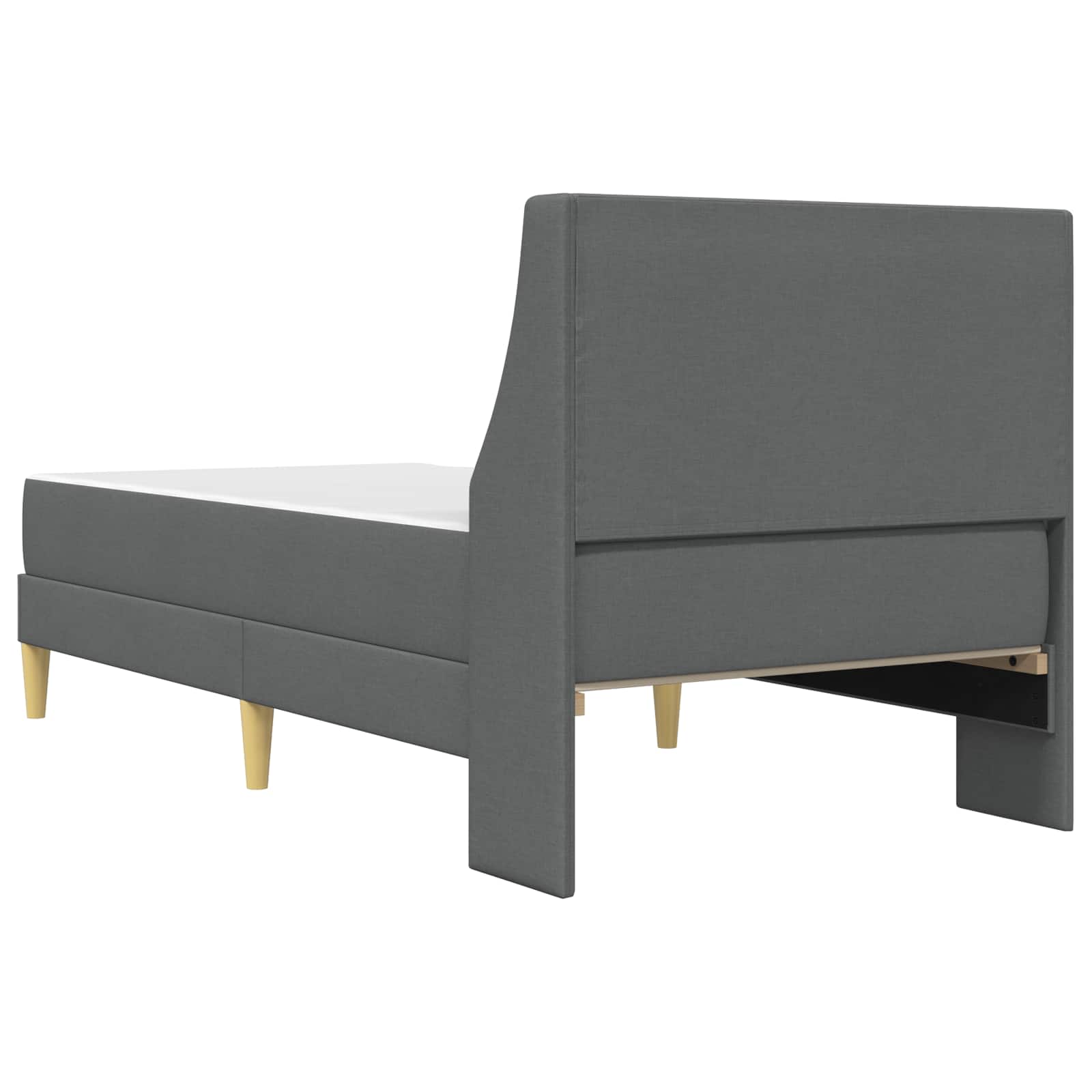 Cadre de lit avec matelas Gris foncé 90 x 200 cm tissu - XIOS