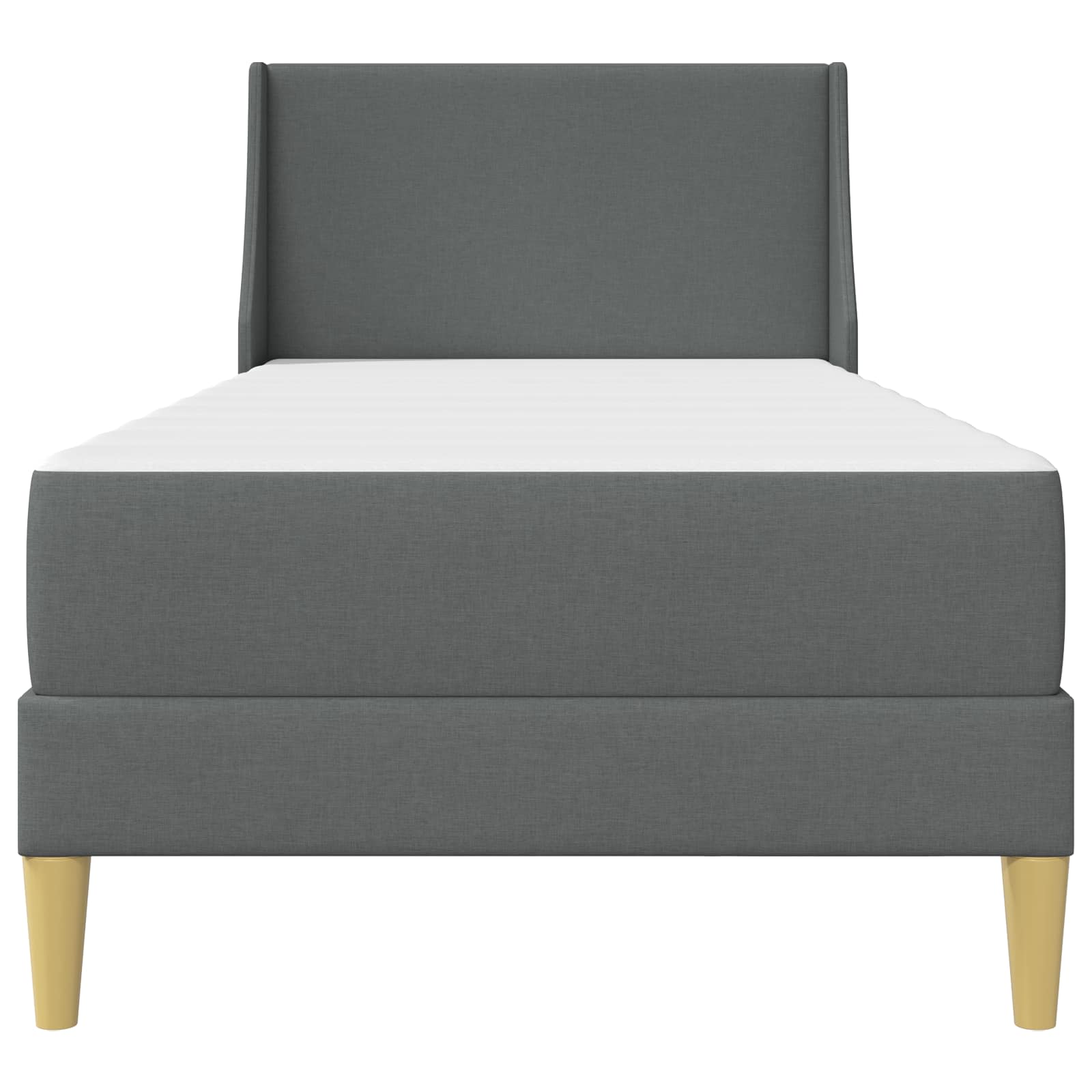 Cadre de lit avec matelas Gris foncé 90 x 200 cm tissu - XIOS