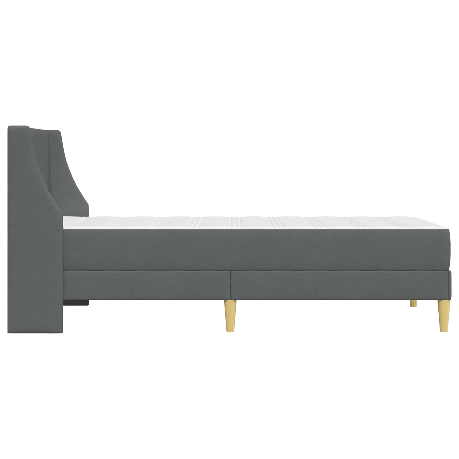 Cadre de lit avec matelas Gris foncé 90 x 200 cm tissu - XIOS