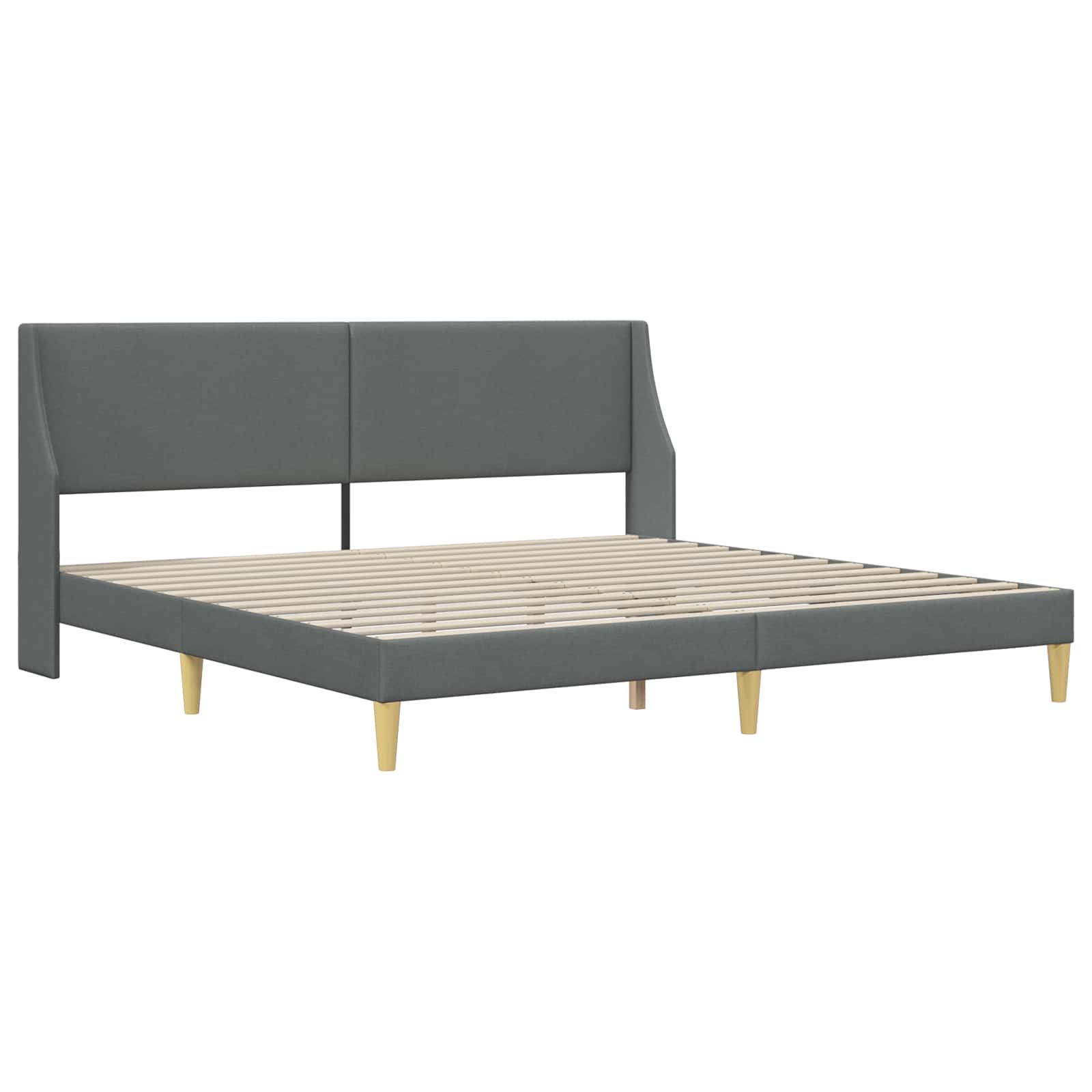 Cadre de lit avec matelas Gris foncé 180 x 200 cm tissu - XIOS