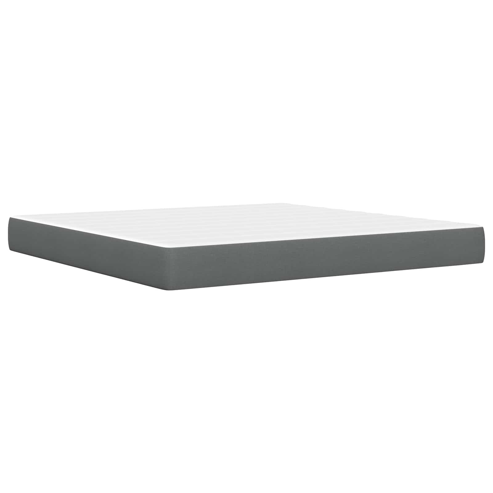 Cadre de lit avec matelas Gris foncé 180 x 200 cm tissu - XIOS