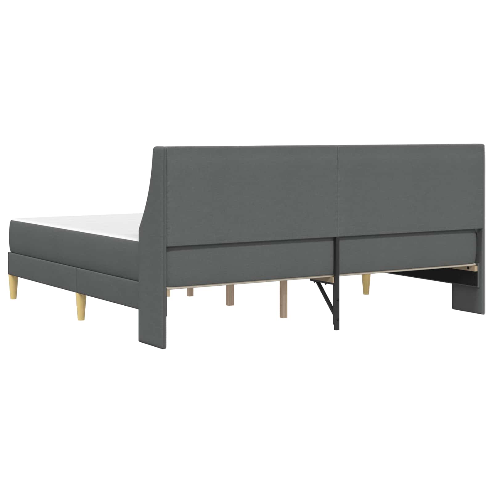 Cadre de lit avec matelas Gris foncé 180 x 200 cm tissu - XIOS