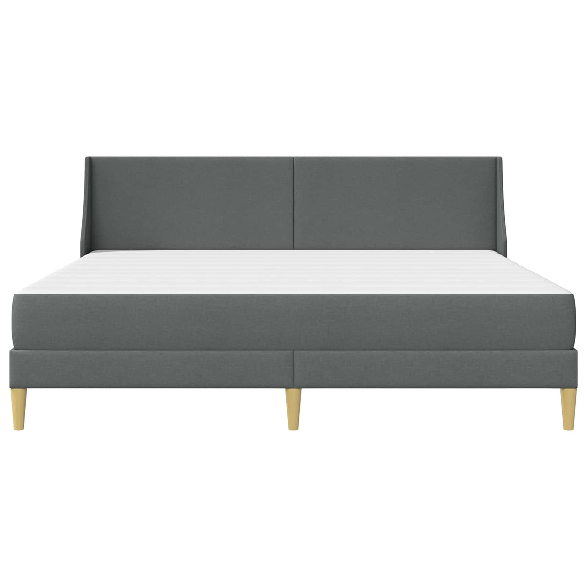 Cadre de lit avec matelas Gris foncé 180 x 200 cm Tissu