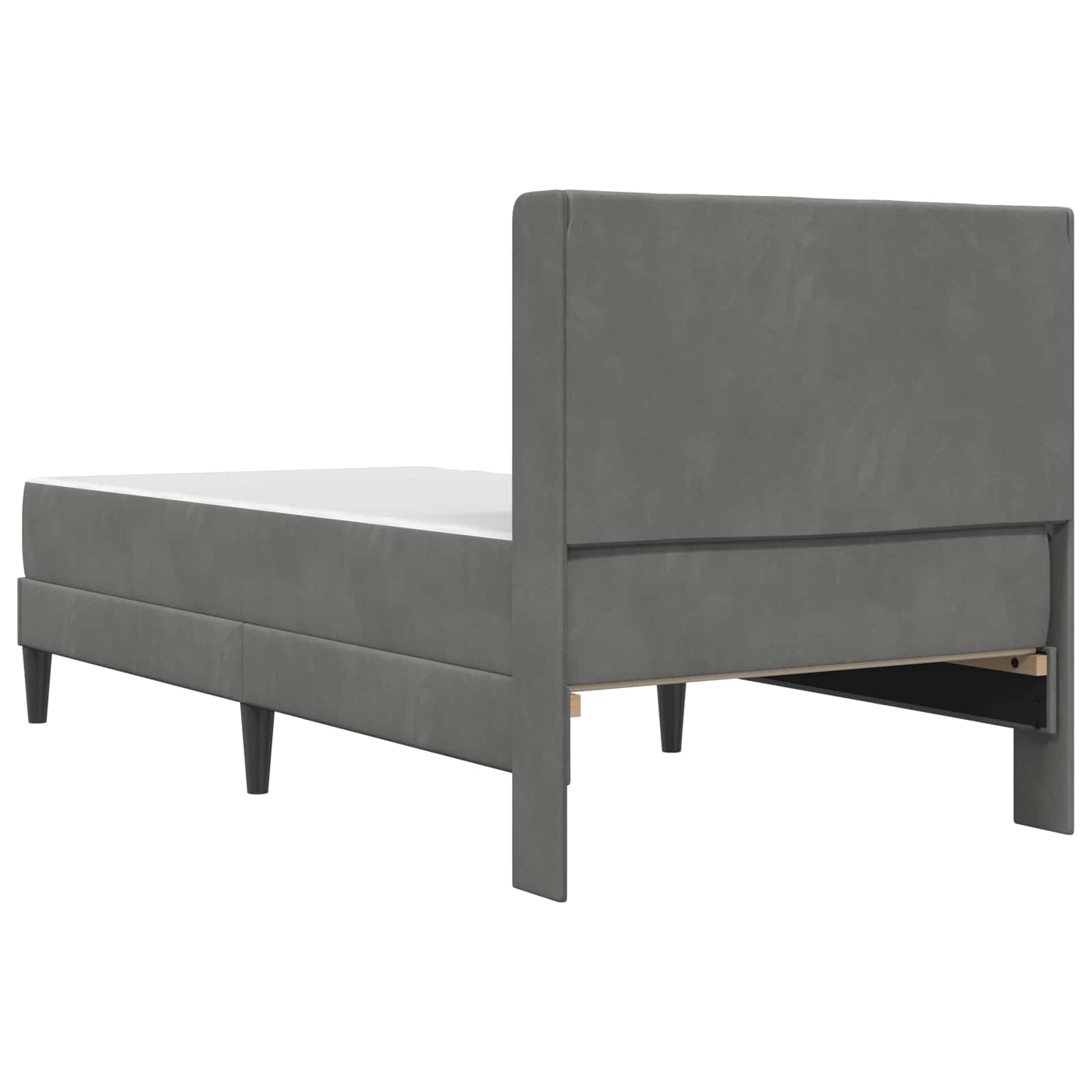 Cadre de lit avec matelas Gris foncé 90 x 200 cm Velours - XIOS
