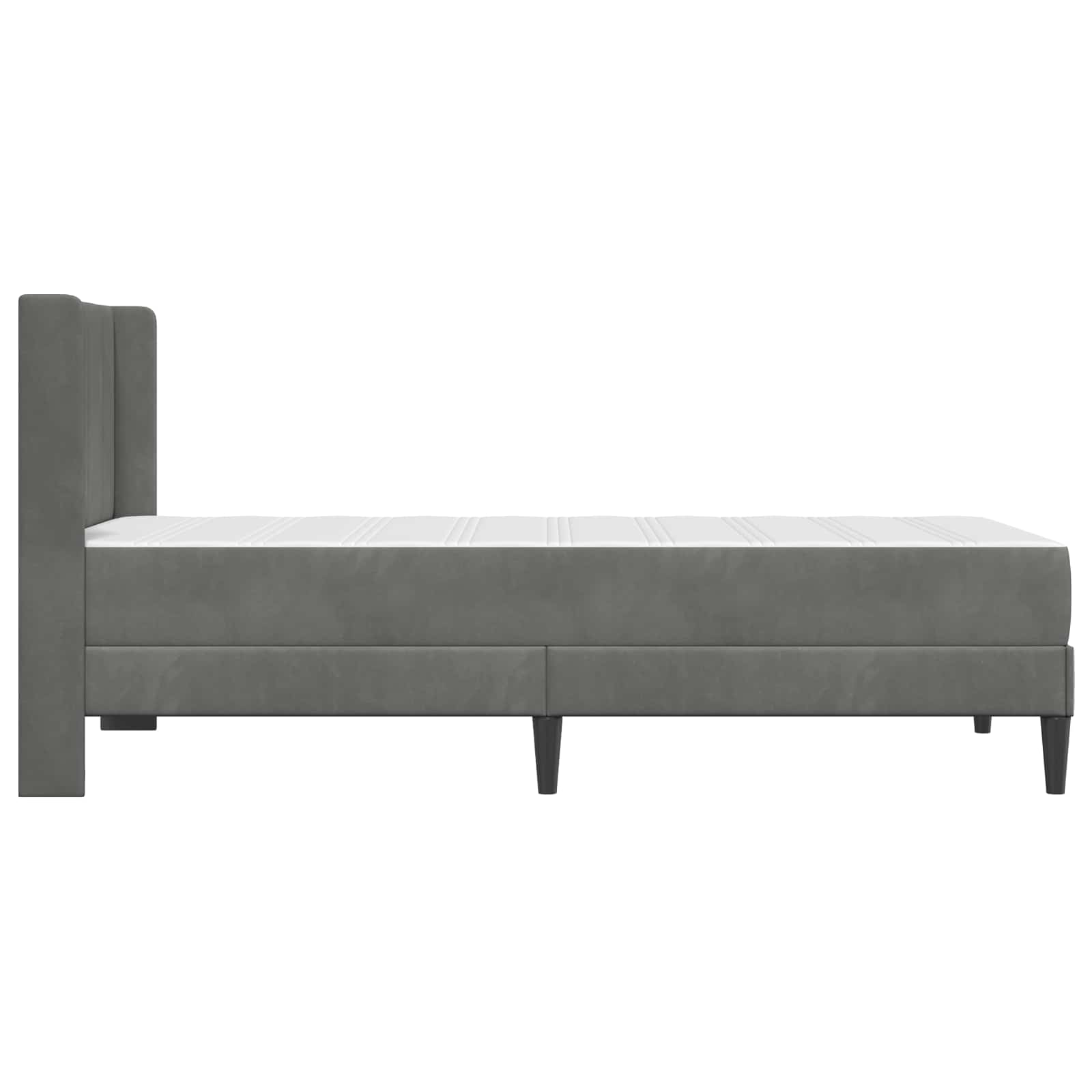 Cadre de lit avec matelas Gris foncé 90 x 200 cm Velours - XIOS