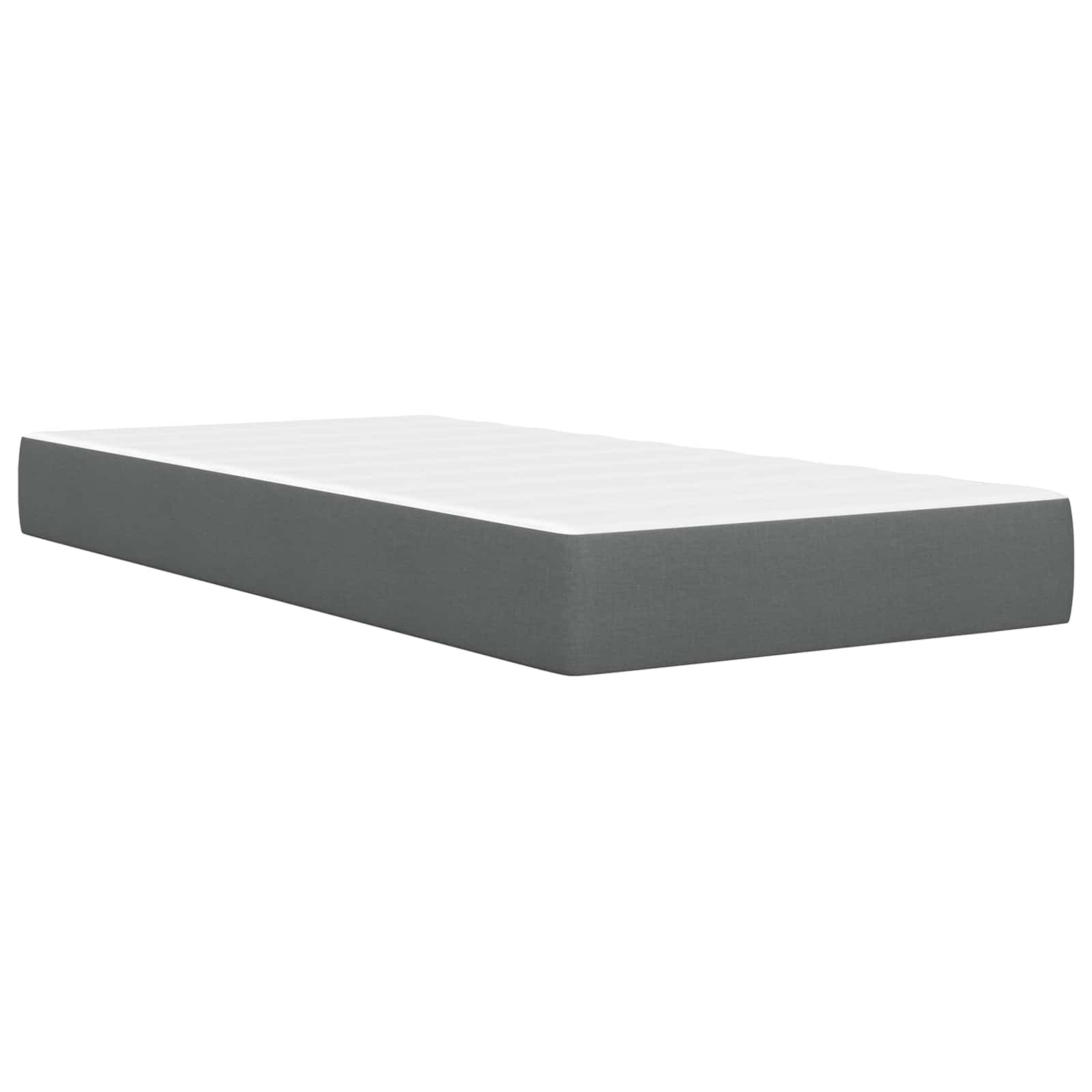 Cadre de lit avec matelas Gris foncé 90 x 190 cm tissu - XIOS