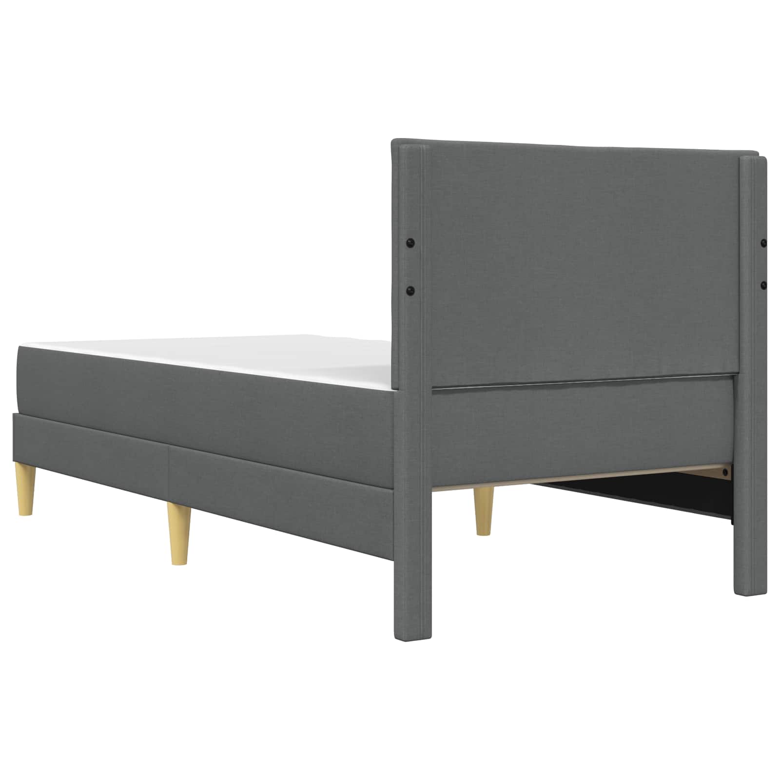 Cadre de lit avec matelas Gris foncé 90 x 190 cm tissu - XIOS