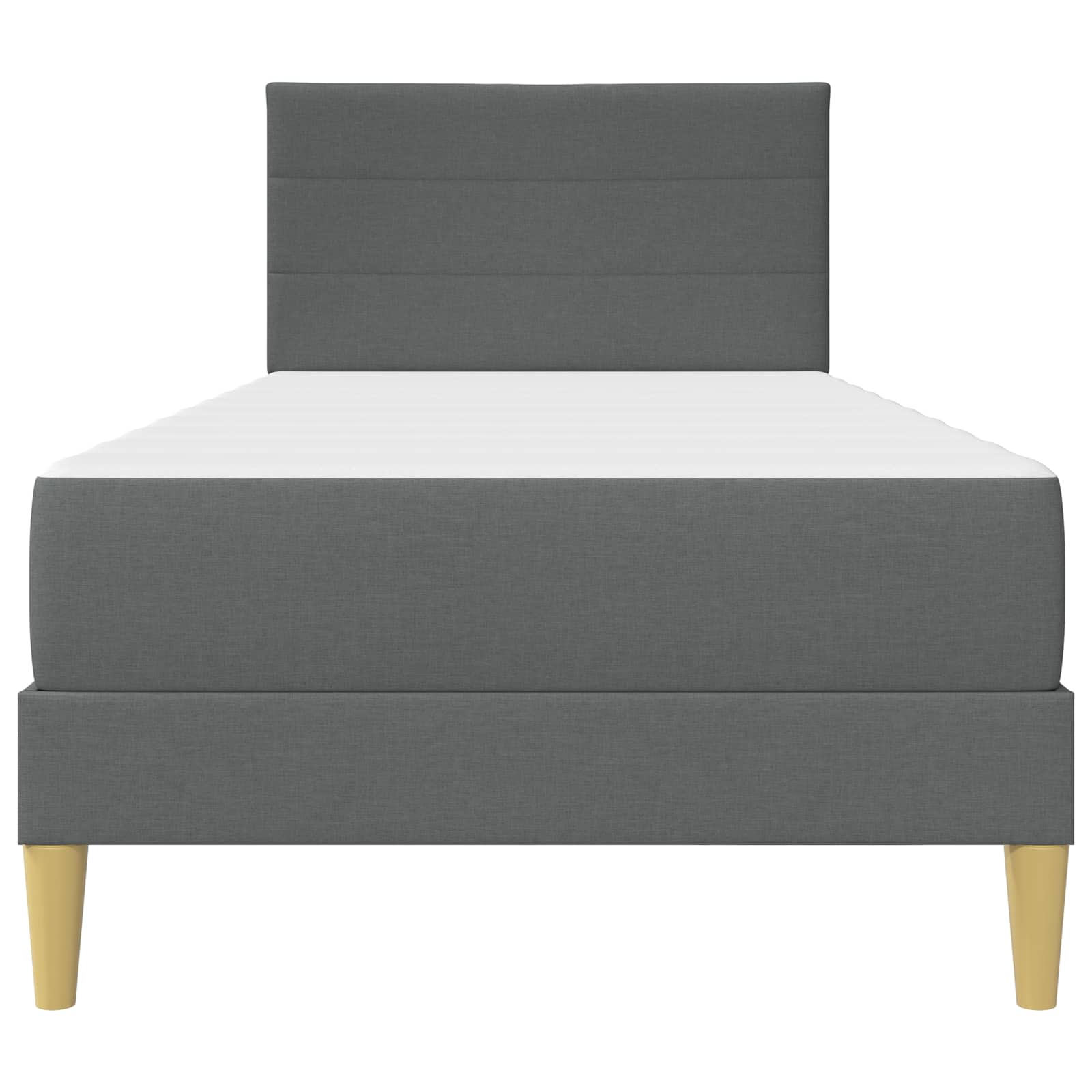 Cadre de lit avec matelas Gris foncé 90 x 190 cm tissu - XIOS