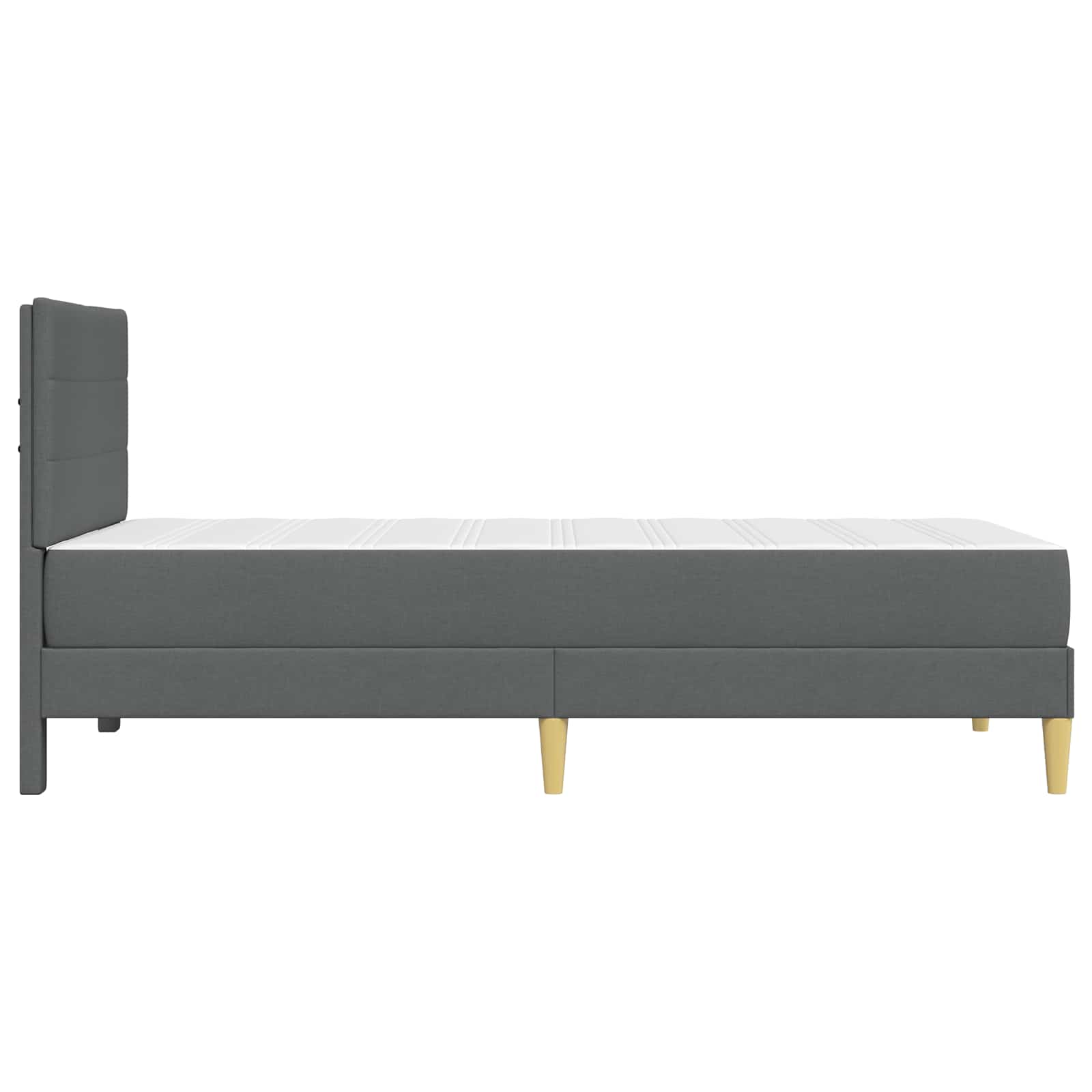 Cadre de lit avec matelas Gris foncé 90 x 190 cm tissu - XIOS