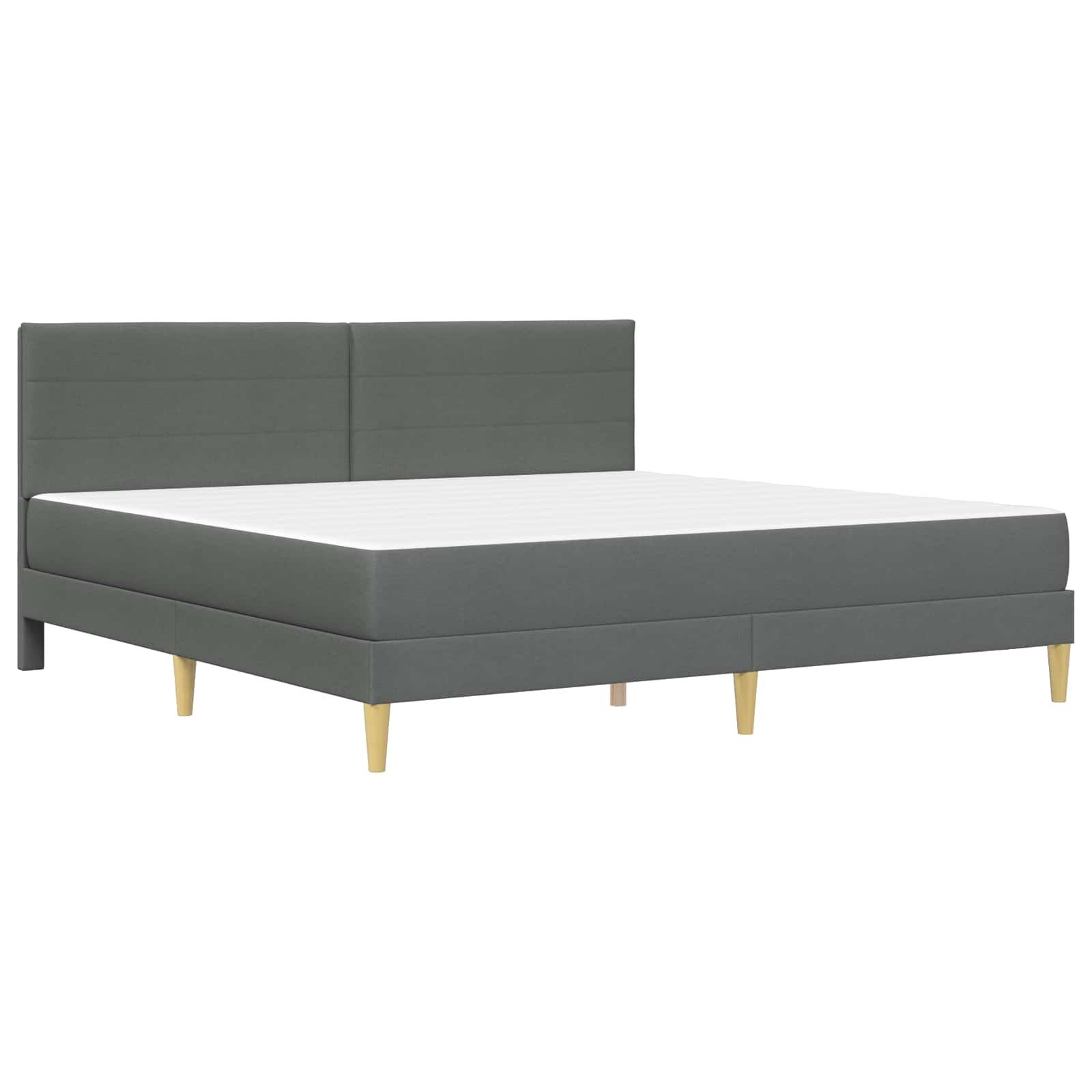 Cadre de lit avec matelas Gris foncé 180 x 200 cm tissu - XIOS