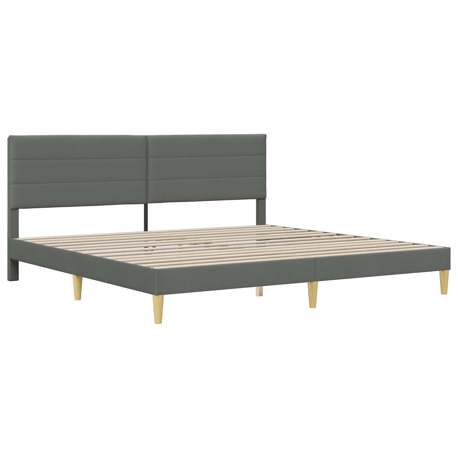 Cadre de lit avec matelas Gris foncé 180 x 200 cm tissu - XIOS