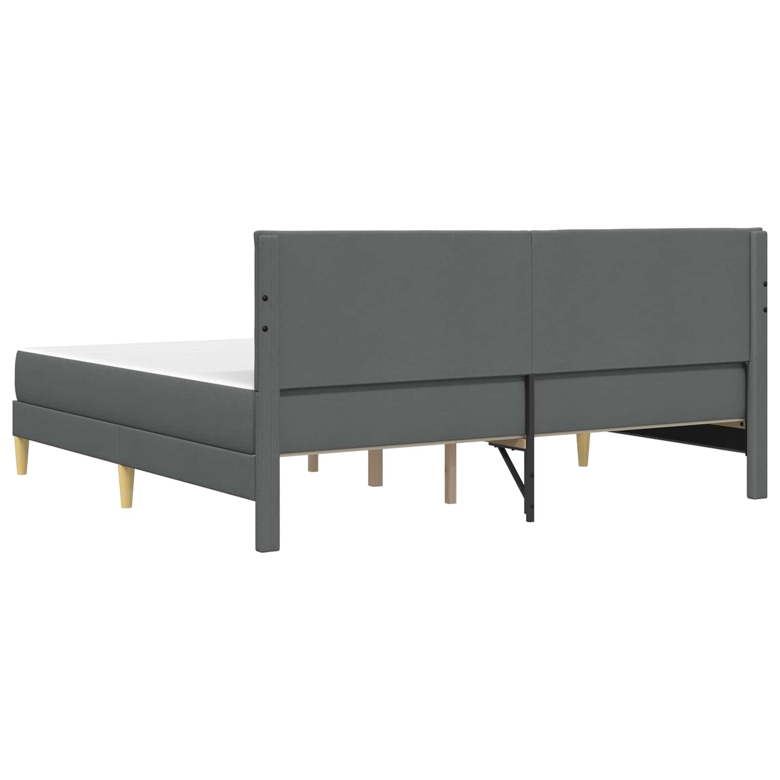 Cadre de lit avec matelas Gris foncé 180 x 200 cm tissu - XIOS