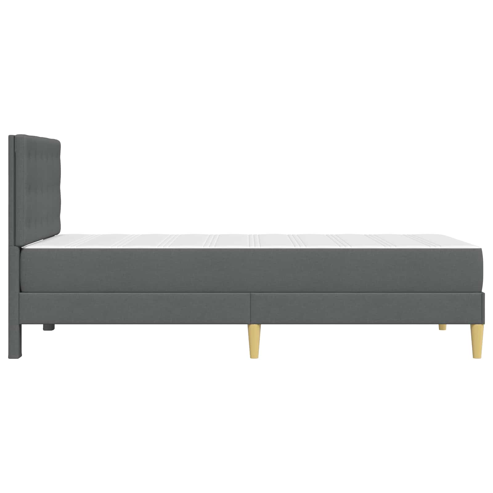 Cadre de lit avec matelas Gris foncé 90 x 190 cm tissu - XIOS