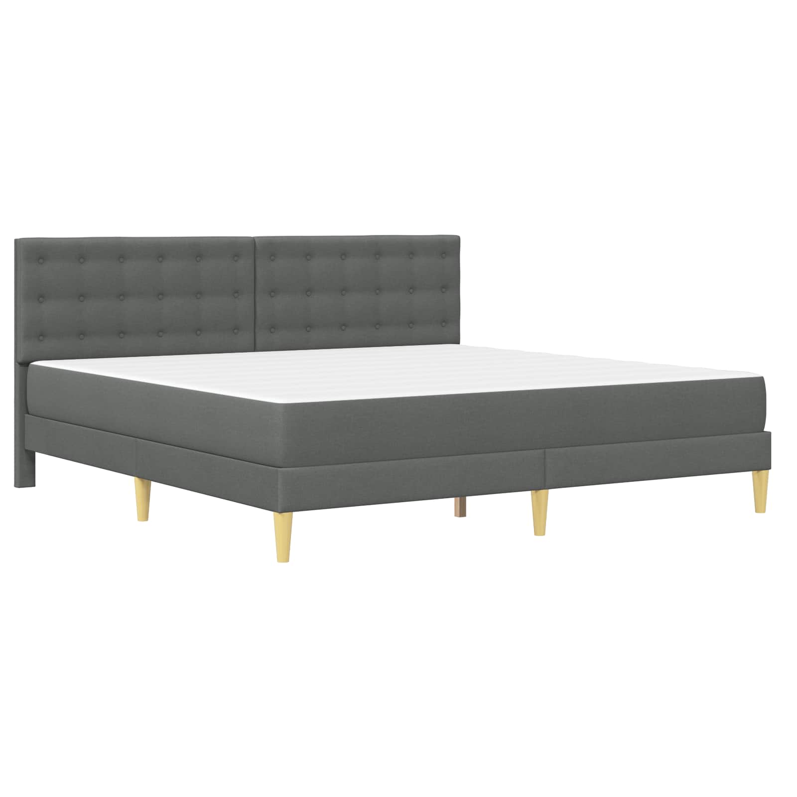 Cadre de lit avec matelas Gris foncé 180 x 200 cm tissu - XIOS