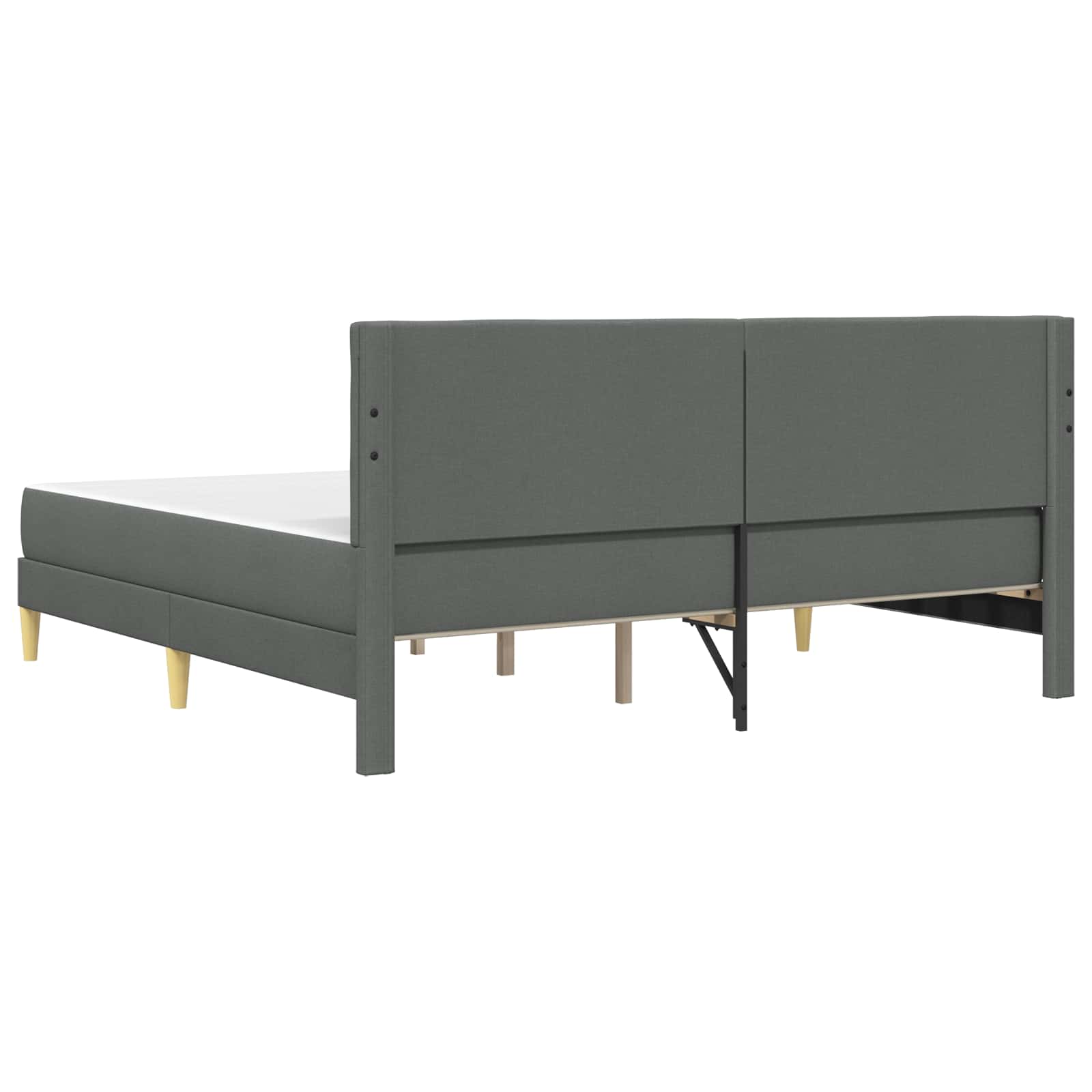 Cadre de lit avec matelas Gris foncé 180 x 200 cm tissu - XIOS