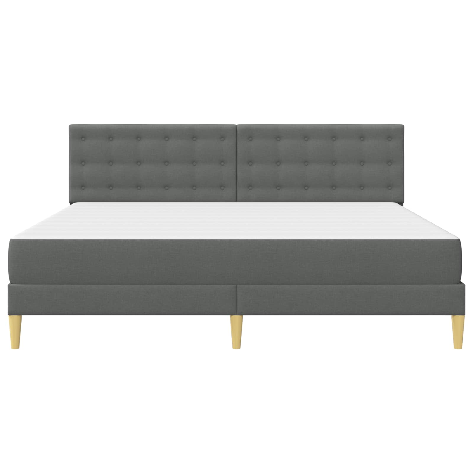 Cadre de lit avec matelas Gris foncé 180 x 200 cm tissu - XIOS