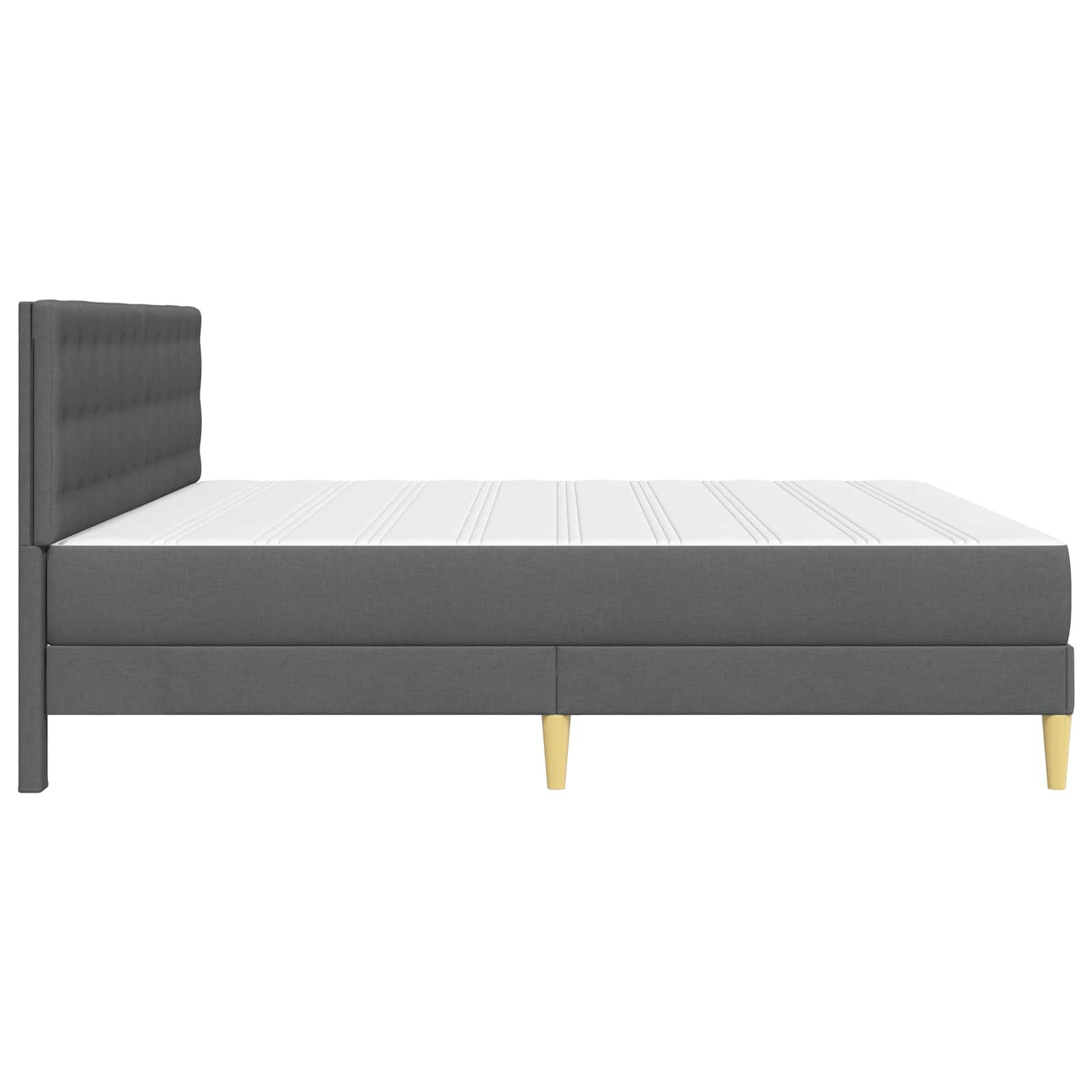 Cadre de lit avec matelas Gris foncé 180 x 200 cm tissu - XIOS