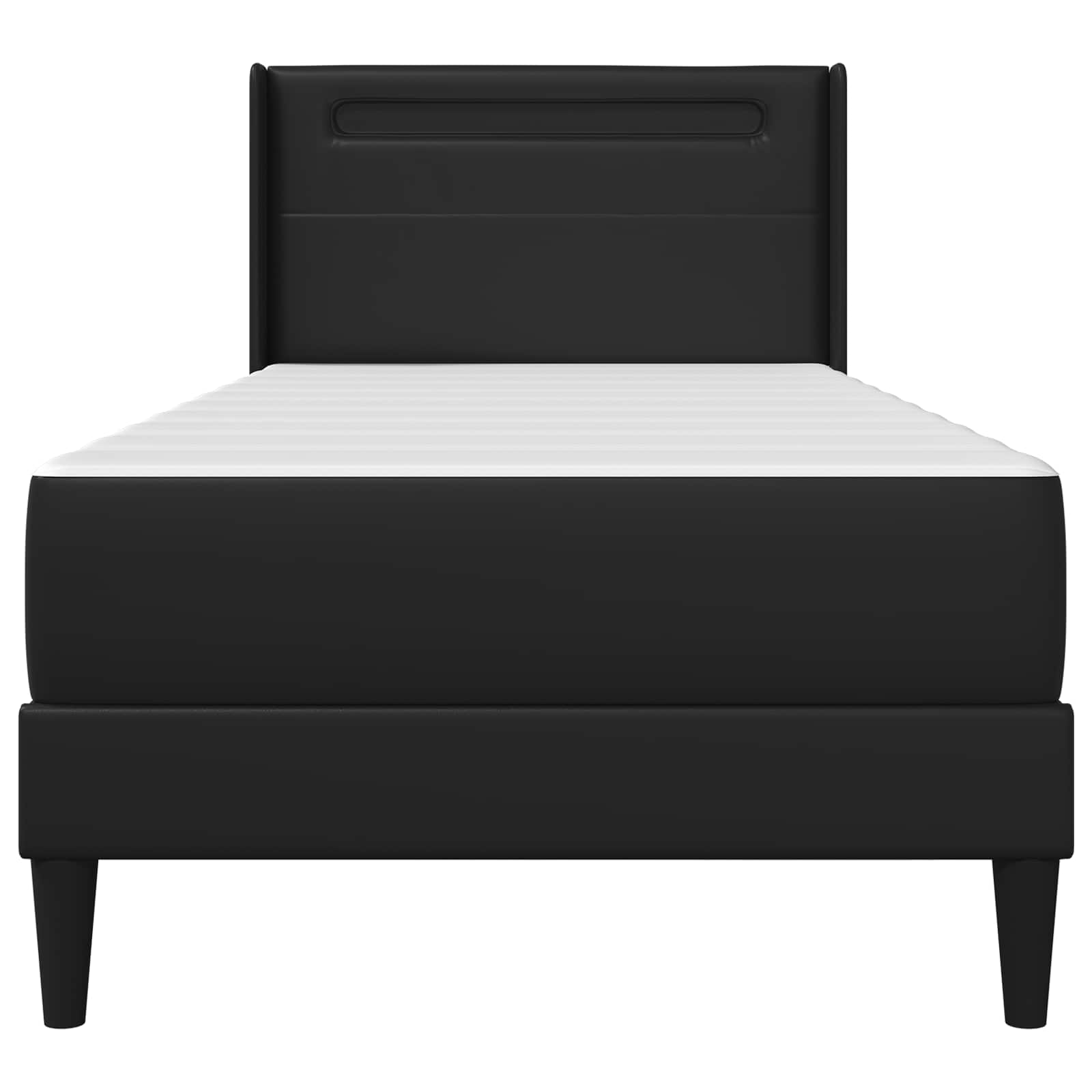 Cadre de lit avec matelas Noir 90 x 190 cm Simili cuir - XIOS