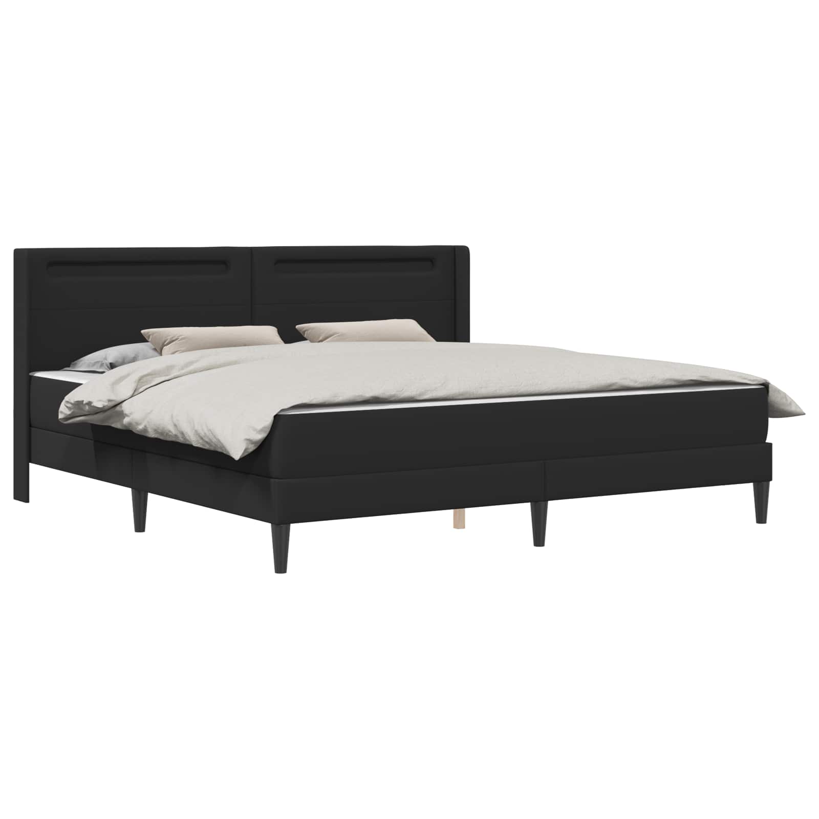 Cadre de lit avec matelas Noir 180 x 200 cm Simili cuir - XIOS