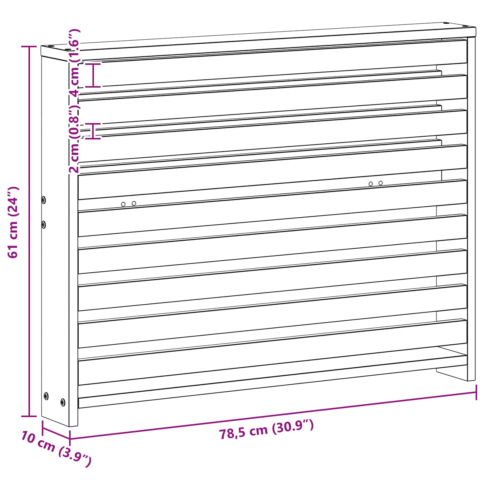 Module d'accoudoirs 2 pcs Blanc 78,5 x 10 x 61 cm