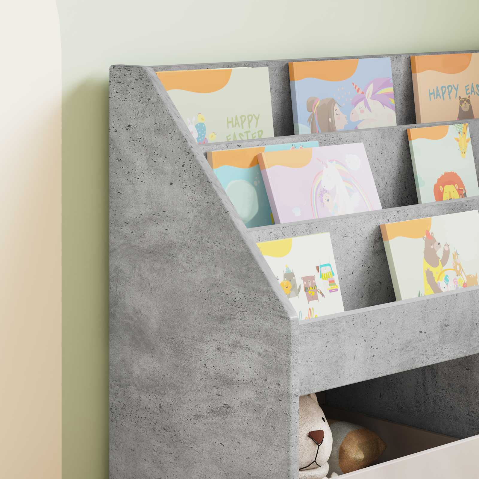 Bibliothèque pour enfants Gris béton 72,5 x 29,5 x 69 cm - XIOS