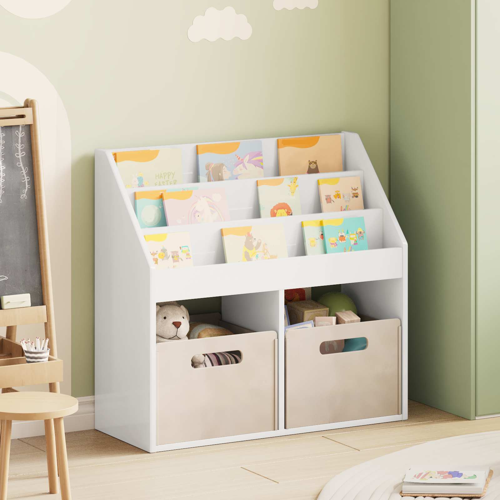 Bibliothèque pour enfants Blanc brillant 72,5 x 29,5 x 69 cm - XIOS