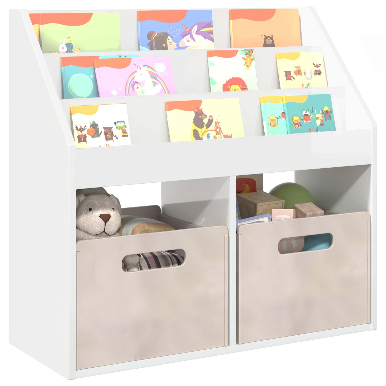 Bibliothèque pour enfants Blanc brillant 72,5 x 29,5 x 69 cm - XIOS