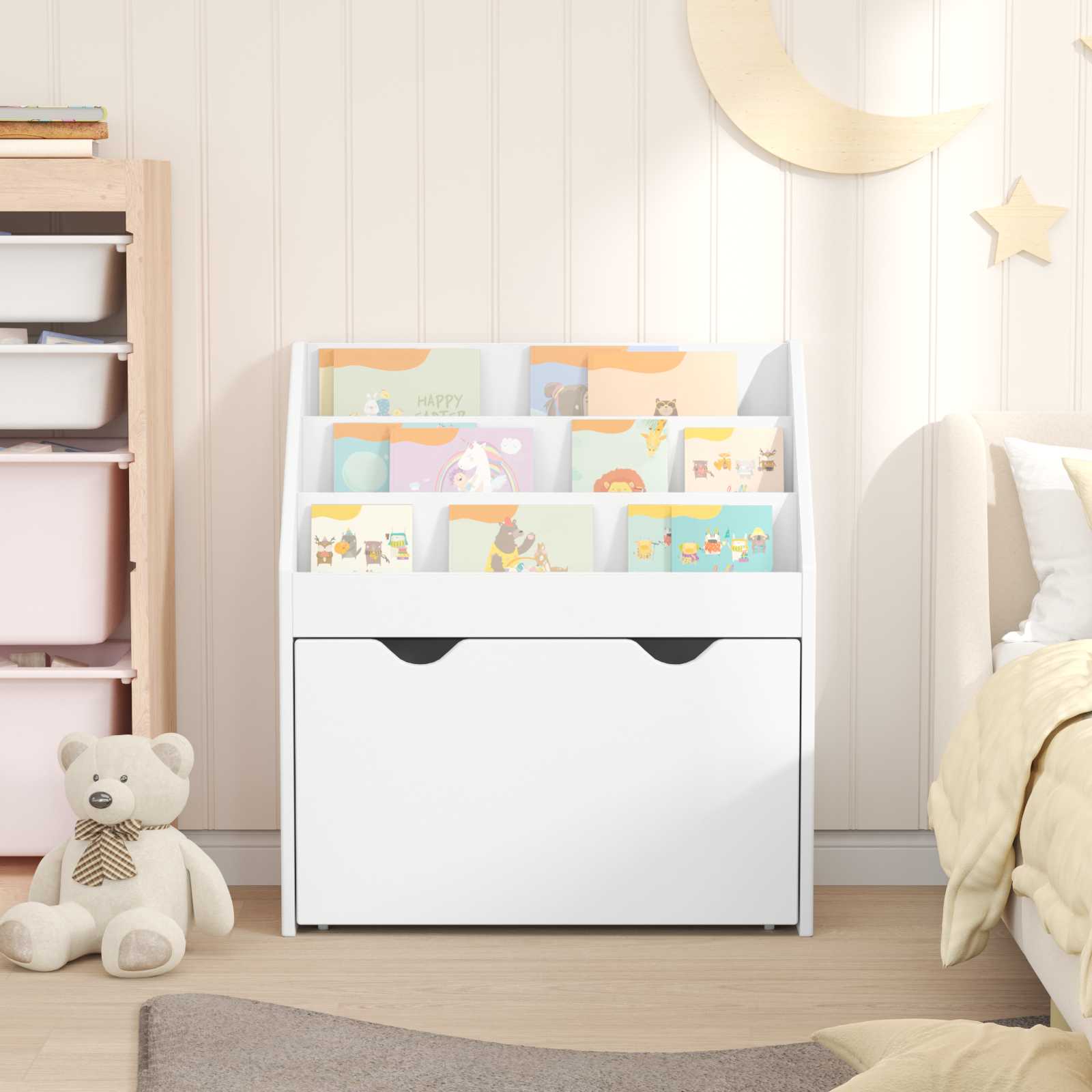 Bibliothèque pour enfants avec tiroir Blanc 60 x 29,5 x 69 cm - XIOS