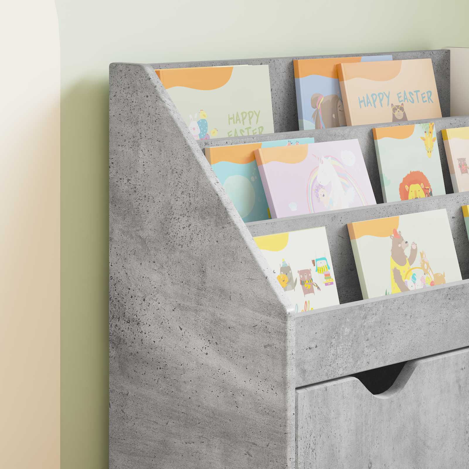 Bibliothèque pour enfants Gris béton 60 x 29,5 x 69 cm - XIOS