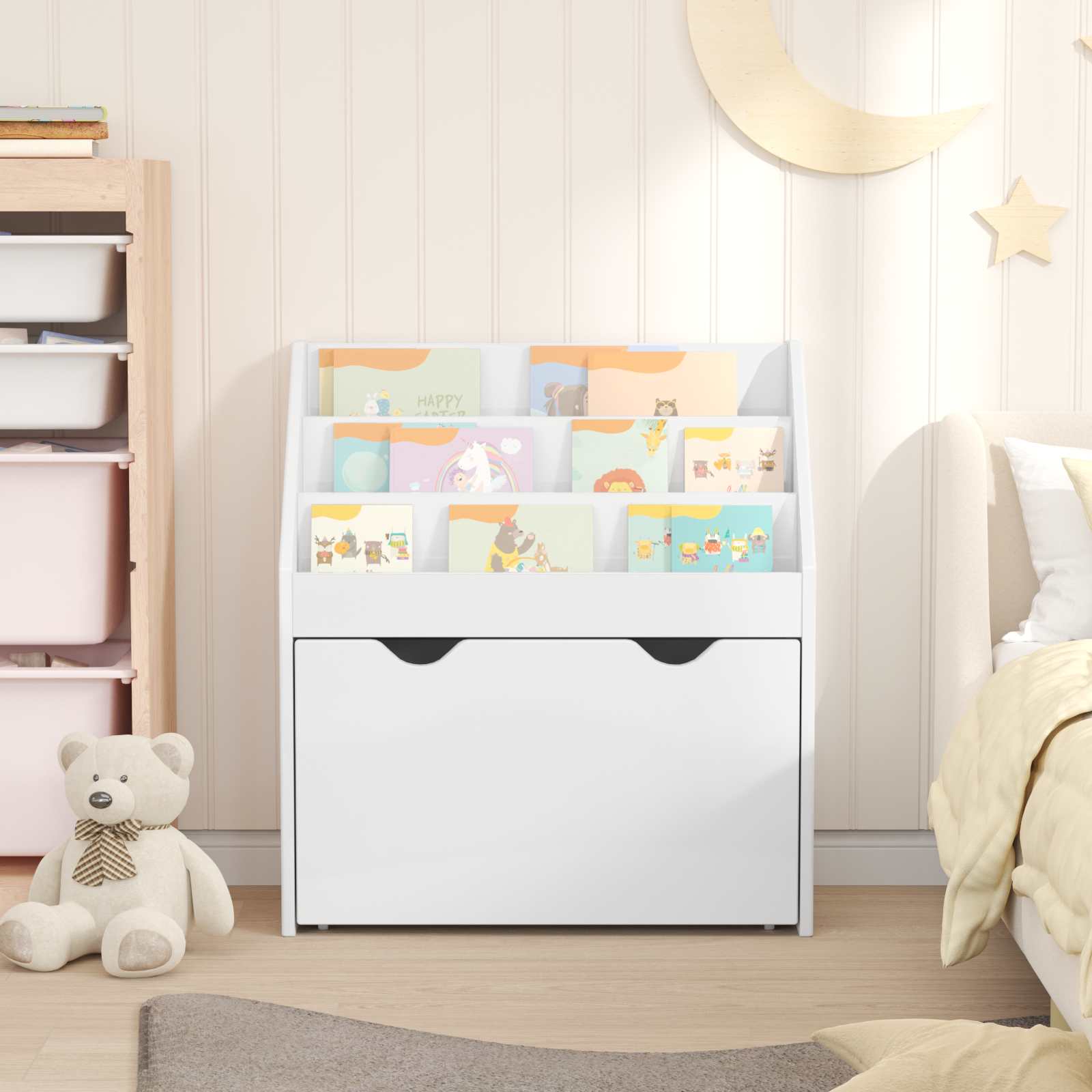 Bibliothèque pour enfants Blanc brillant 60 x 29,5 x 69 cm - XIOS
