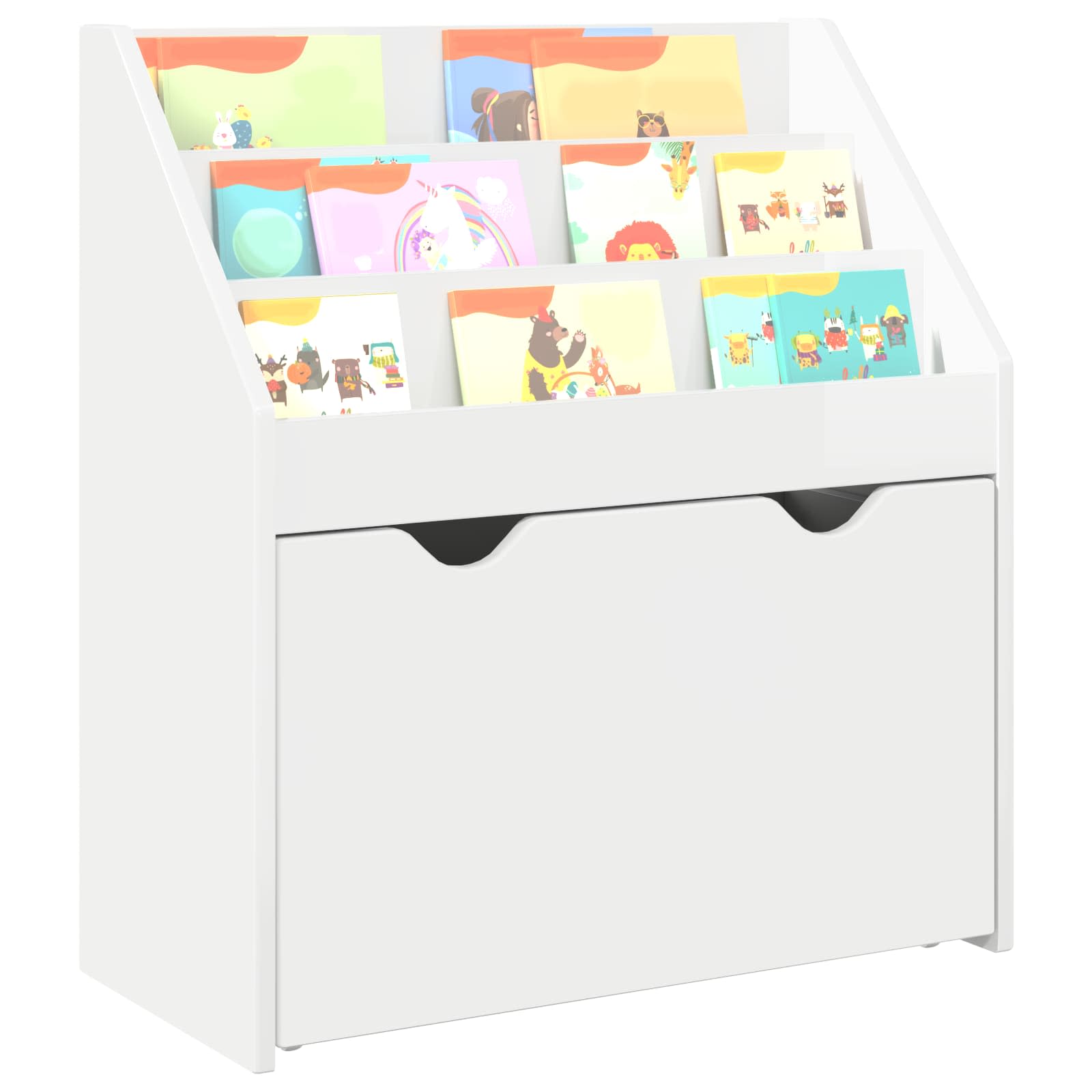 Bibliothèque pour enfants Blanc brillant 60 x 29,5 x 69 cm - XIOS