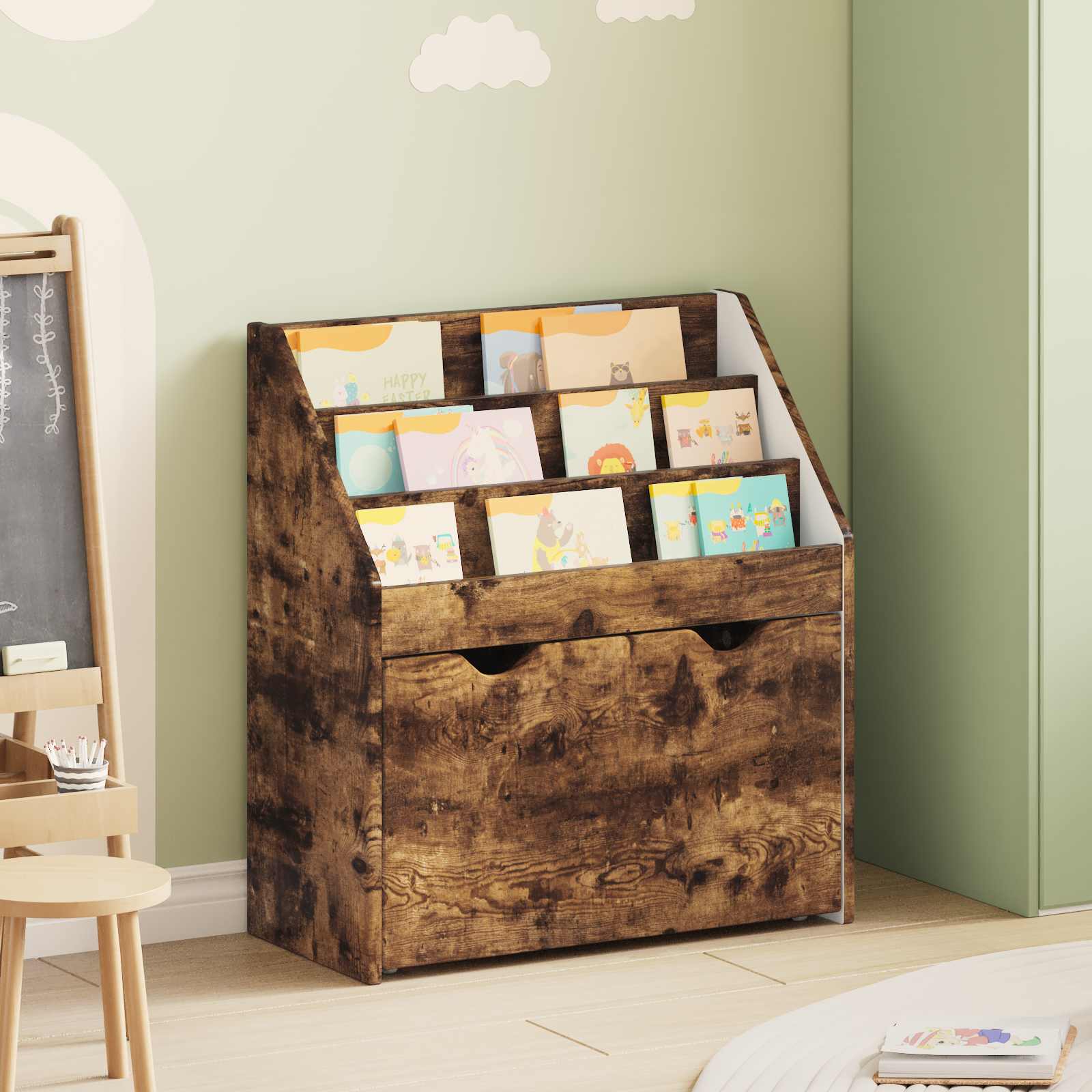 Bibliothèque pour enfants Chêne fumé 60 x 29,5 x 69 cm - XIOS