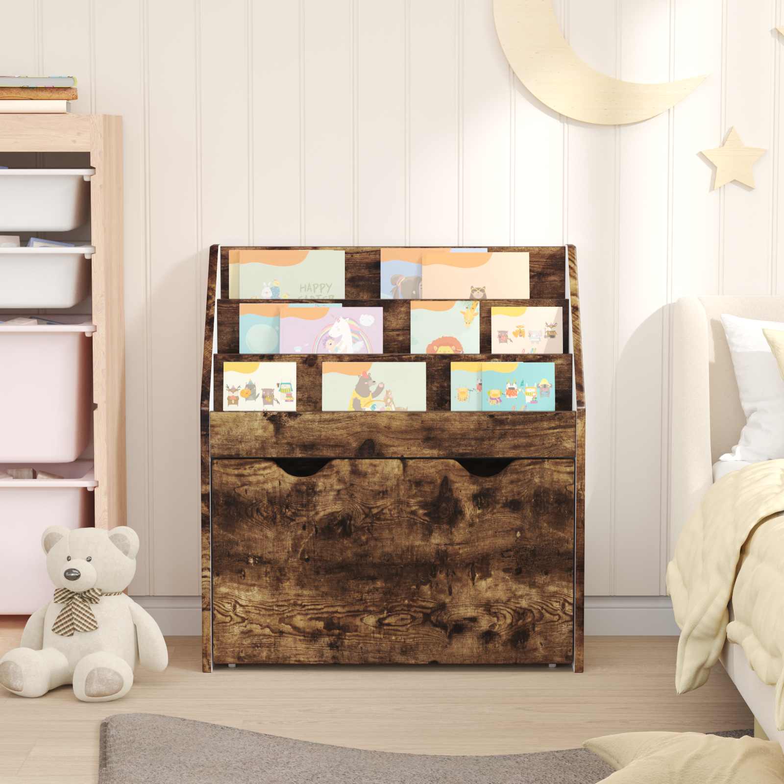 Bibliothèque pour enfants Chêne fumé 60 x 29,5 x 69 cm - XIOS