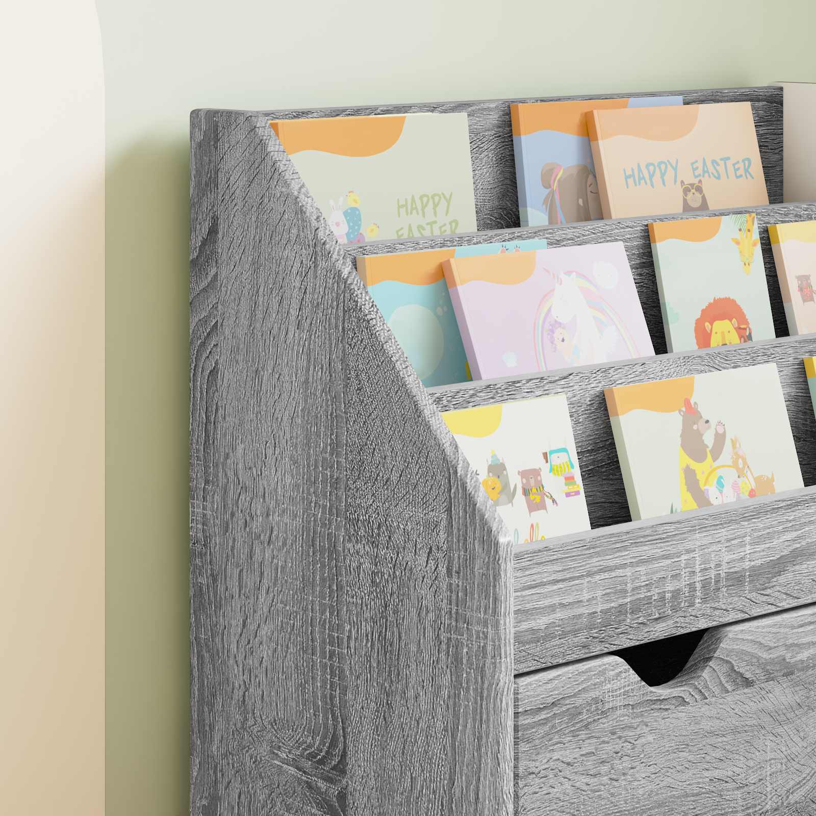 Bibliothèque pour enfants Gris Sonoma 60 x 29,5 x 69 cm - XIOS