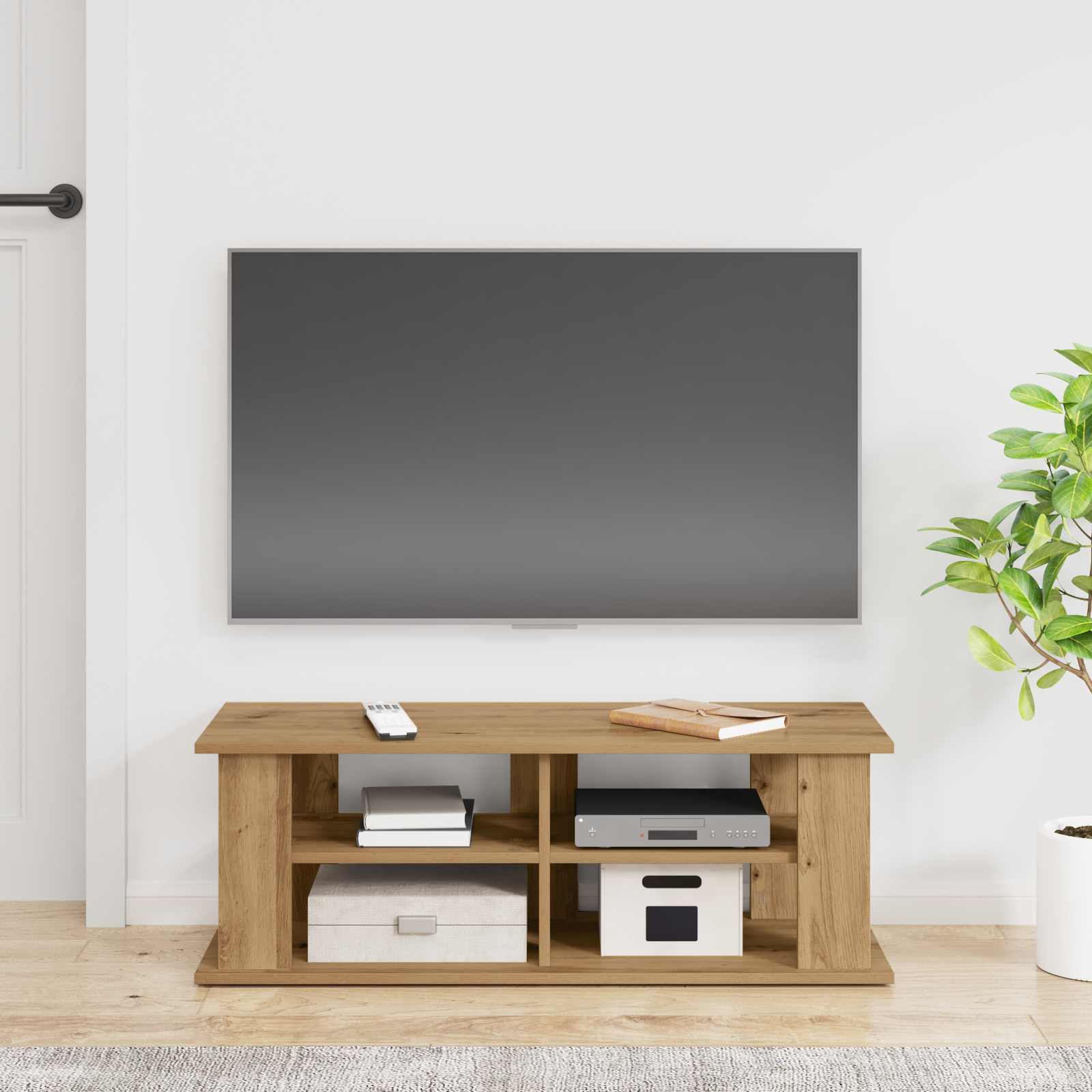 Support de télévision 96 x 35 x 33,5 cm Chêne artisanal - XIOS