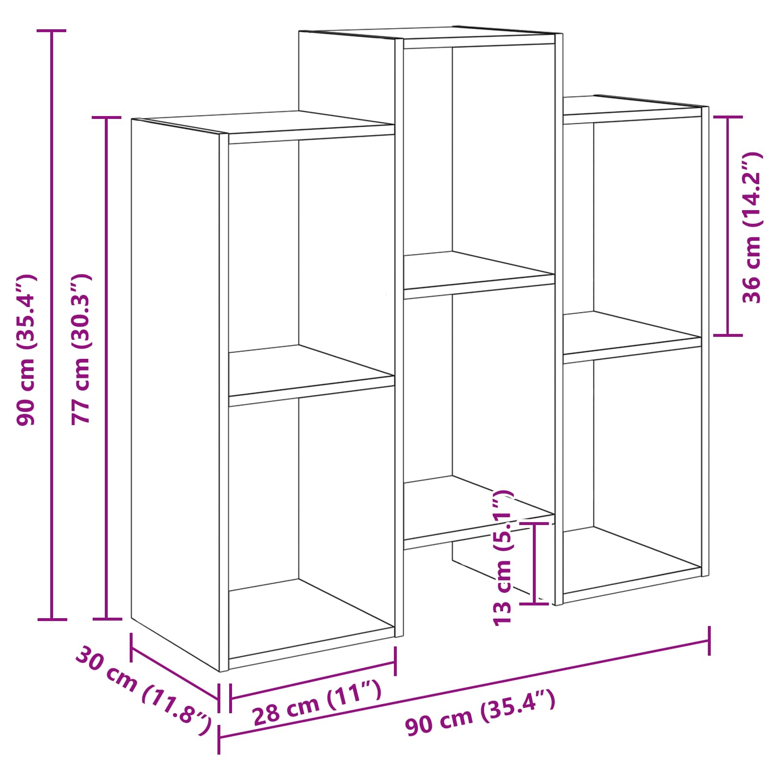 Buffet Bois ancien 90 x 30 x 90 cm - XIOS