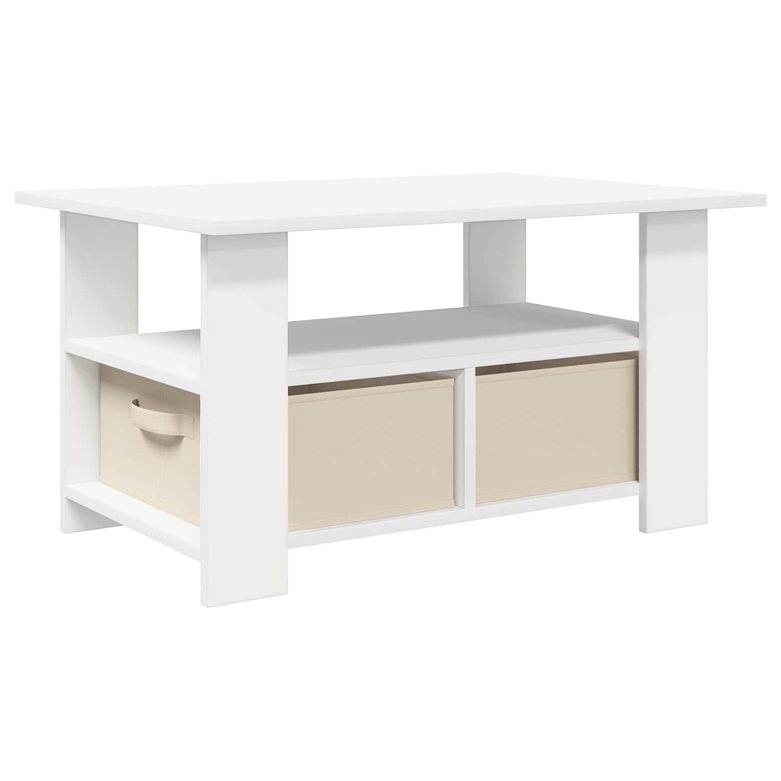 Table basse avec tiroir Blanc 77 x 55 x 42 cm Bois d'ingénierie - XIOS