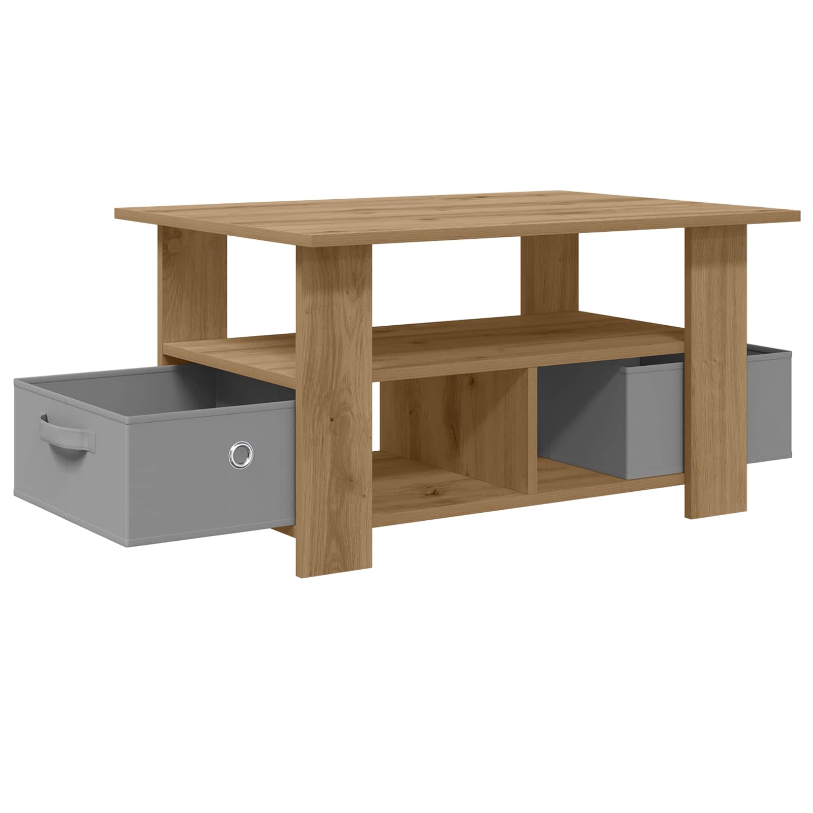 Table basse Chêne artisanal 77 x 55 x 42 cm Bois d'ingénierie - XIOS