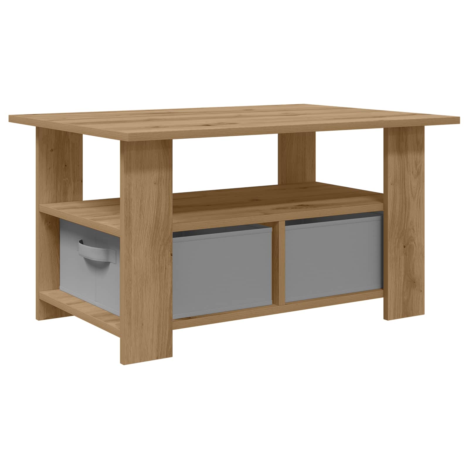 Table basse Chêne artisanal 77 x 55 x 42 cm Bois d'ingénierie - XIOS