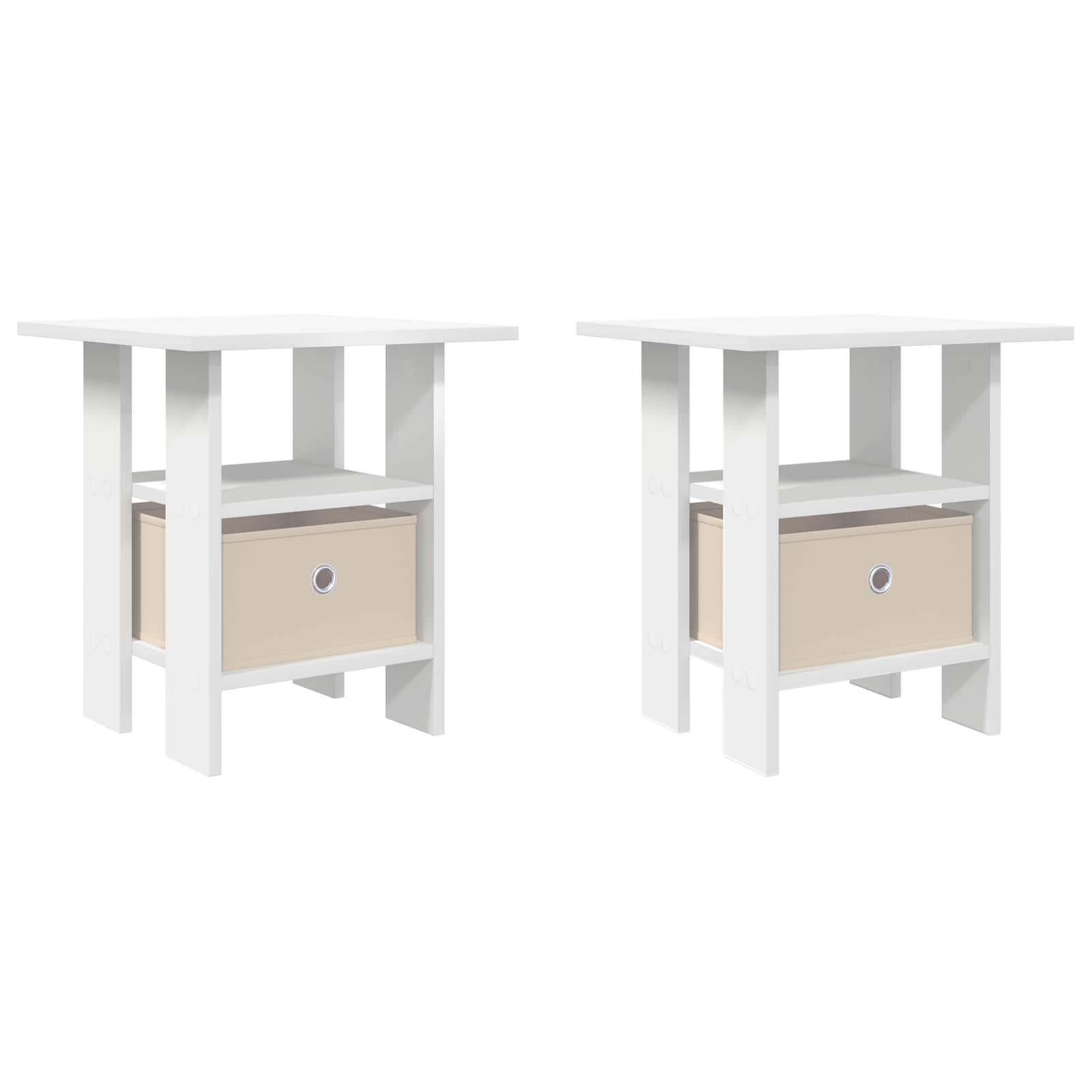 Table de chevet 2 pc Blanc 41 x 40 x 45 cm Bois d'ingénierie - XIOS