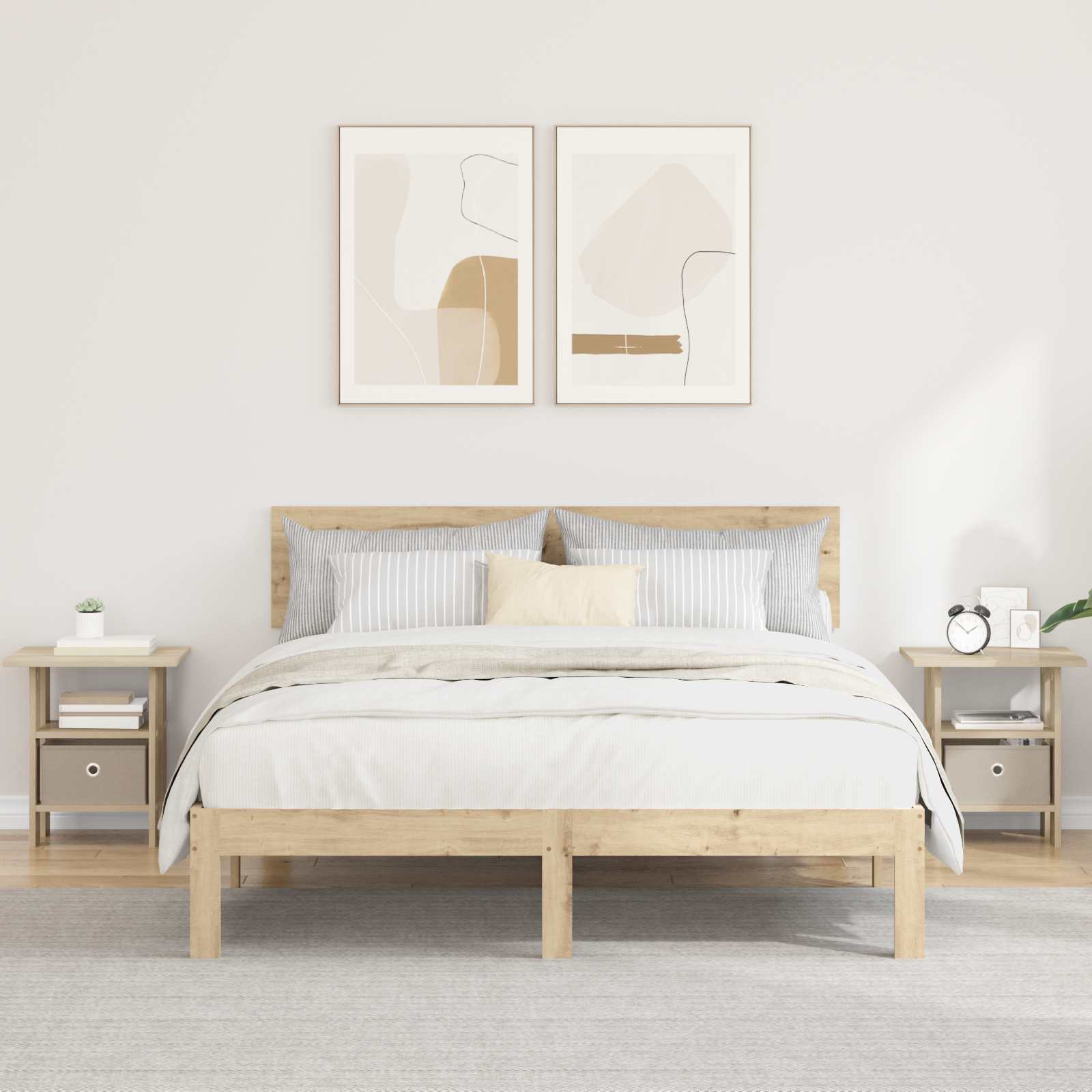 Table de chevet 2 pc Chêne Sonoma 41 x 40 x 45 cm - XIOS