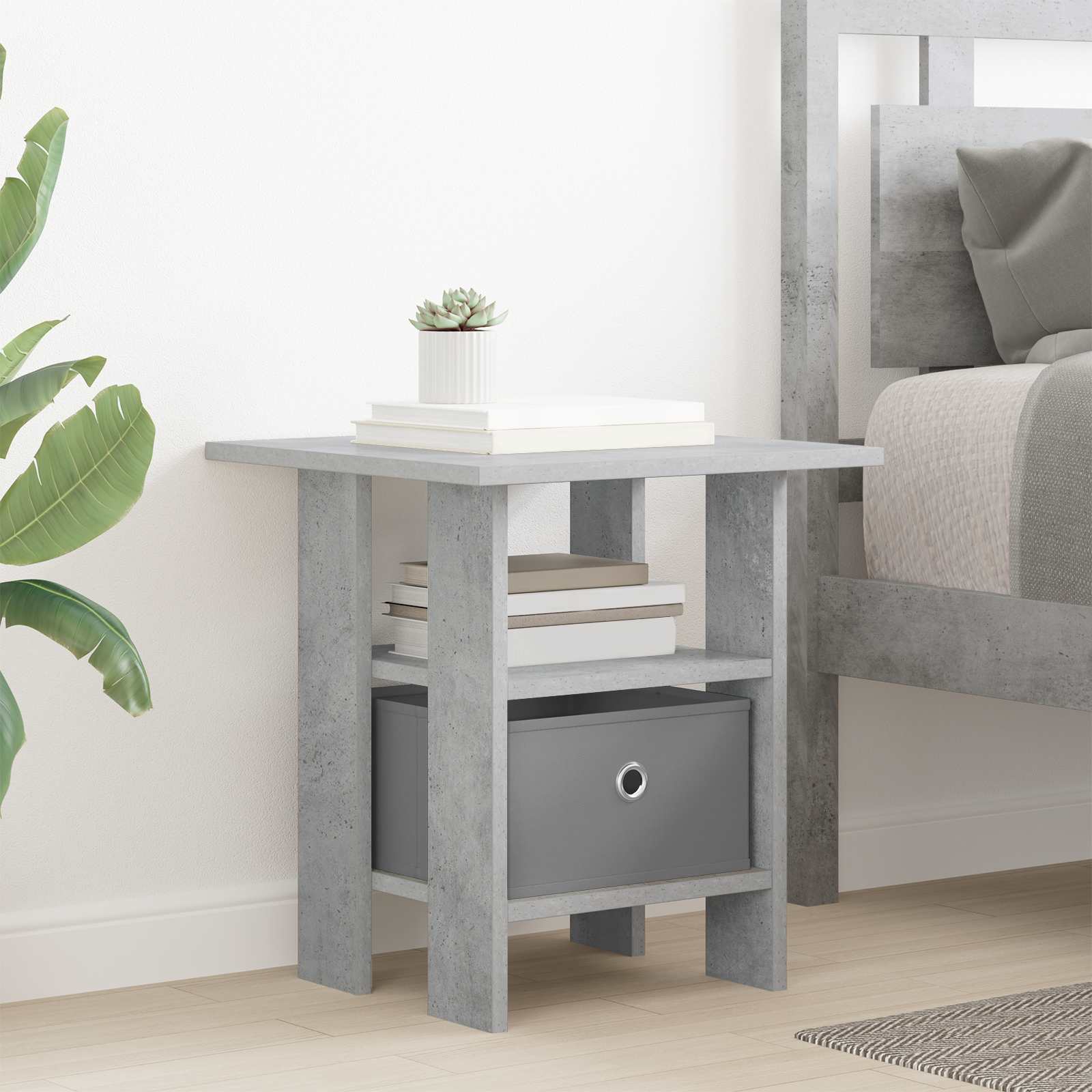 Table de chevet 2 pc Gris béton 41 x 40 x 45 cm - XIOS